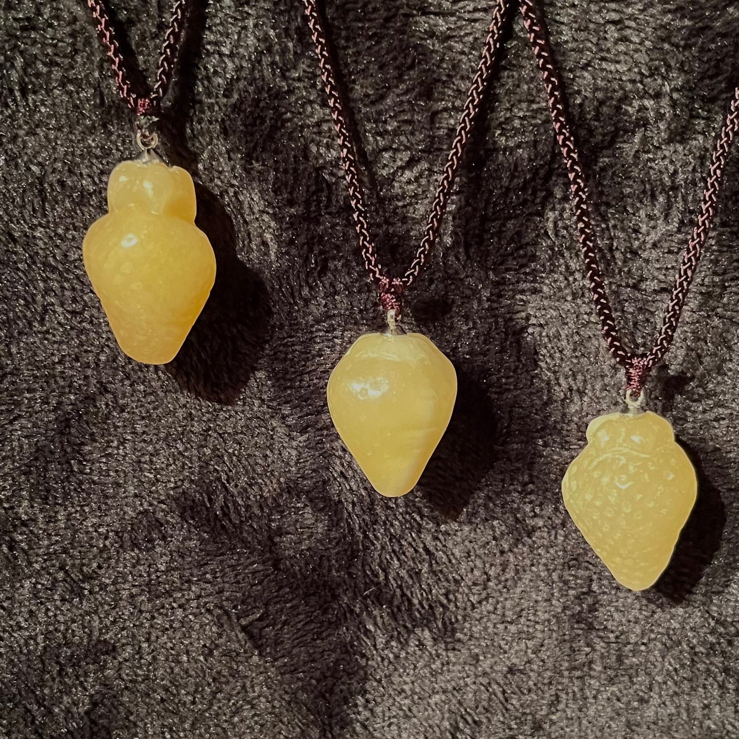 Yellow Calcite Strawberry Necklace NCK-2868