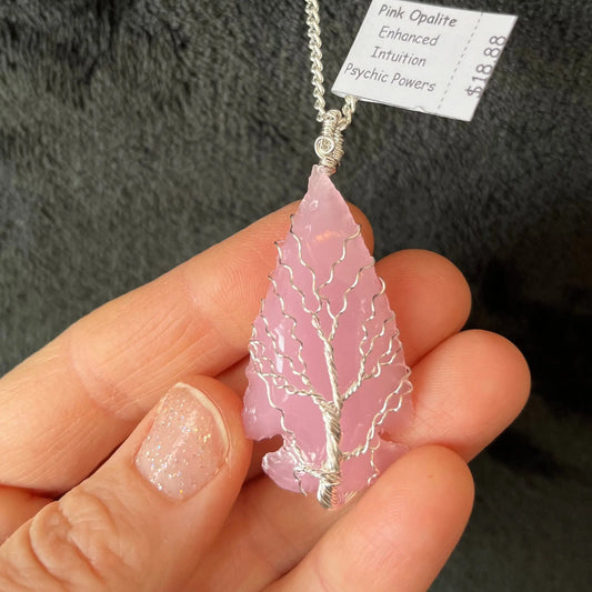 Pink Opalite Arrowhead Necklace NCK-2855 Shop Wholesale Crystals