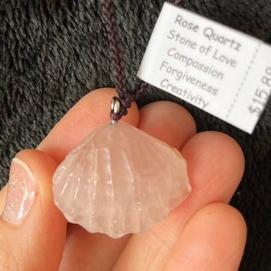 Rose Quartz  Seashell Necklace NCK-2840 Shop Wholesale Crystals