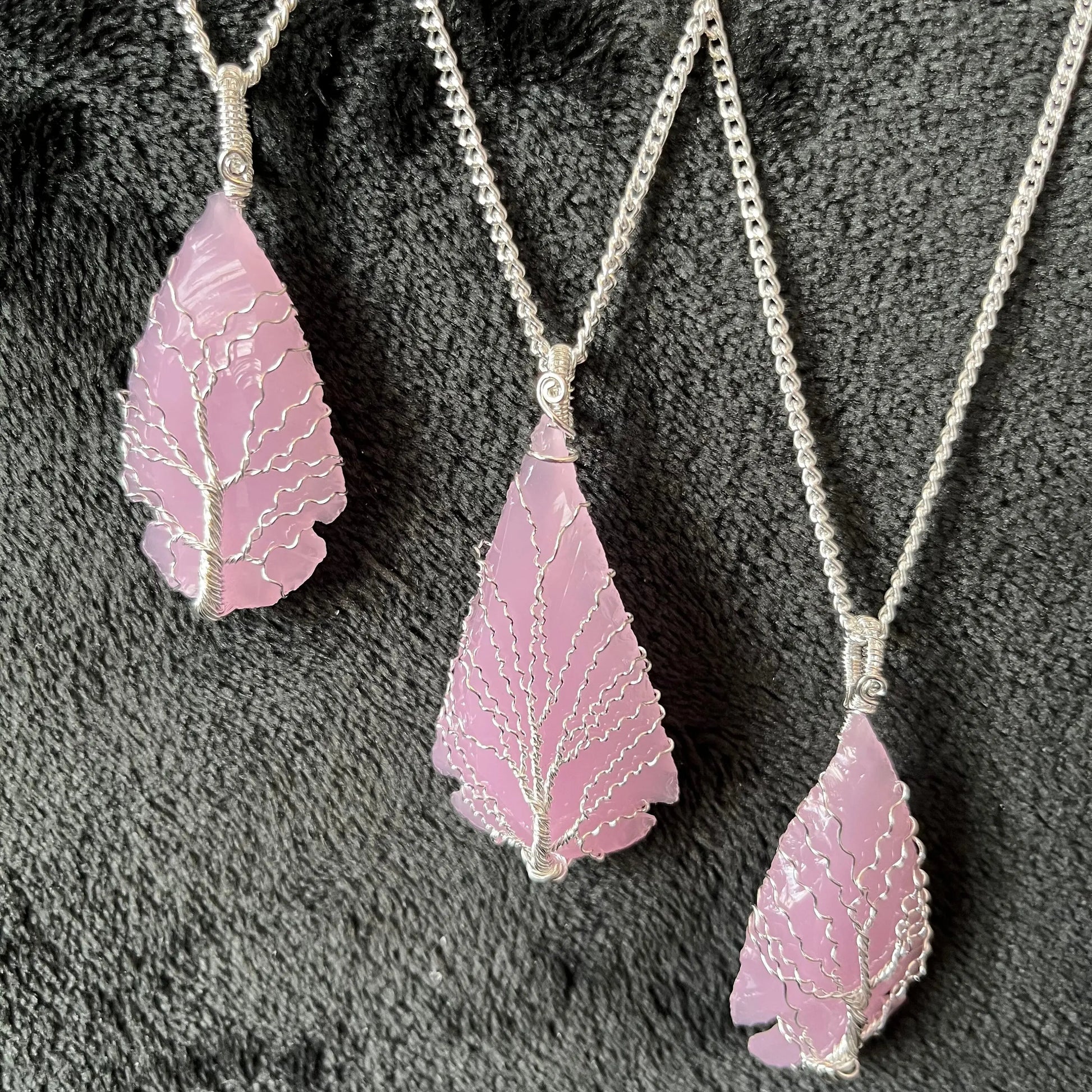 Pink Opalite Arrowhead Necklace NCK-2855 Shop Wholesale Crystals
