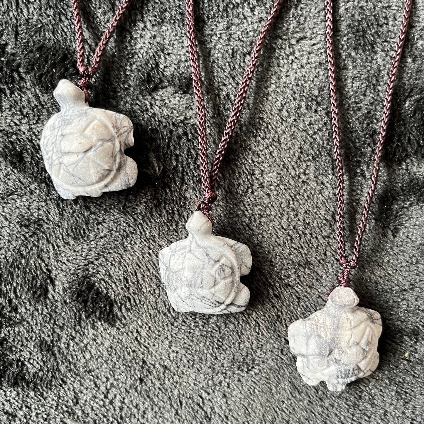 Spiderweb Jasper Turtle Necklace NCK-2849