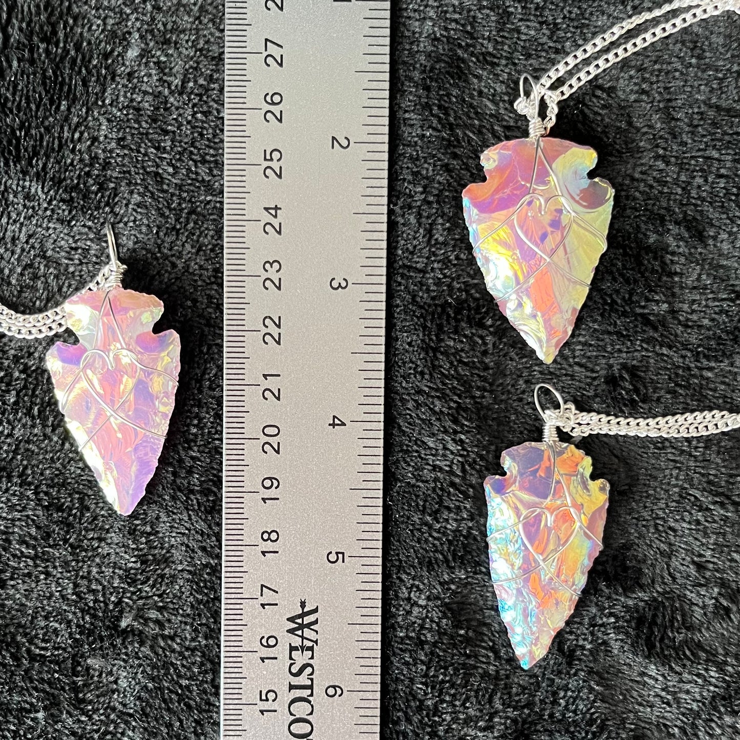 Angel Aura Pink Opalite Arrowhead Necklace NCK-2833