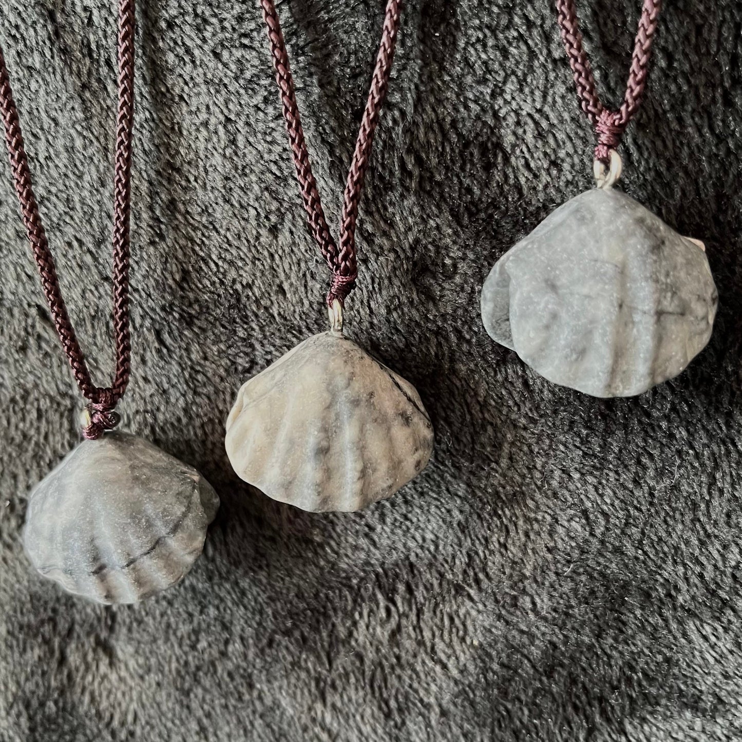 Spiderweb Jasper Seashell Necklace NCK-2841