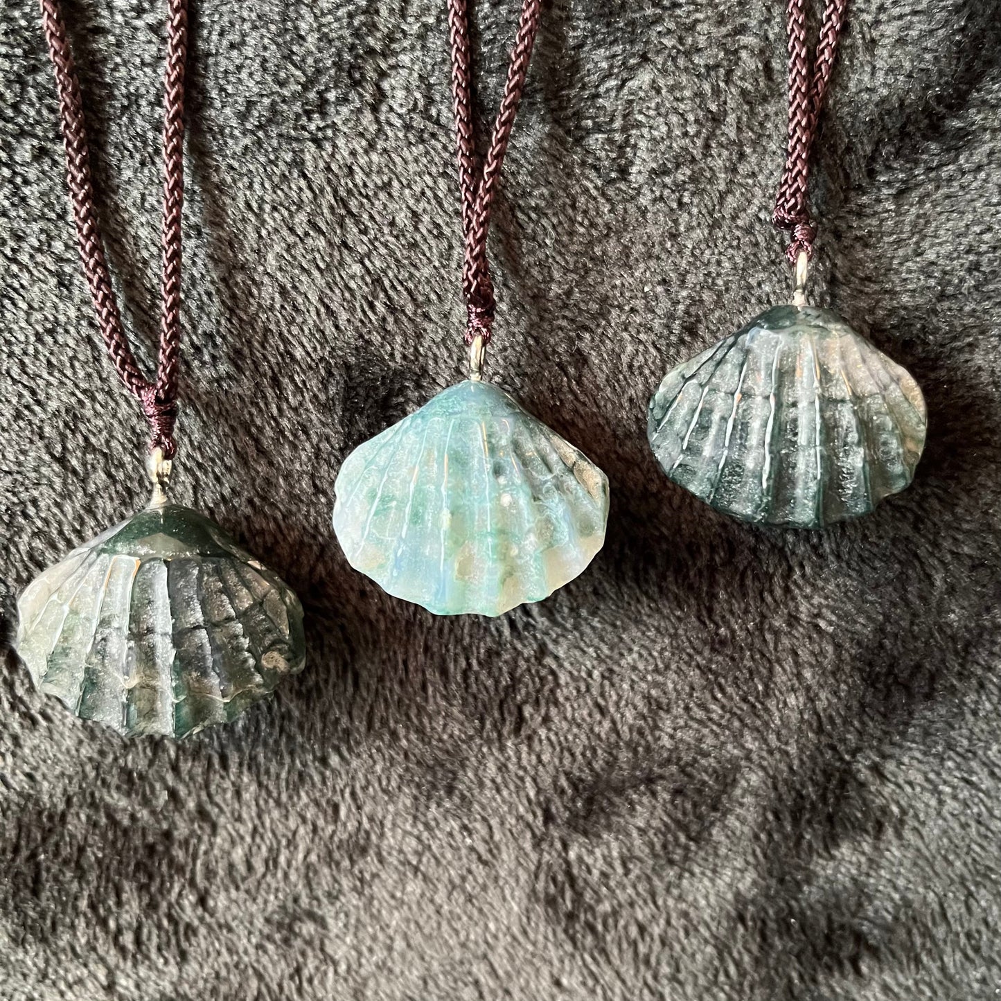 Moss Agate Seashell Necklace NCK-2832