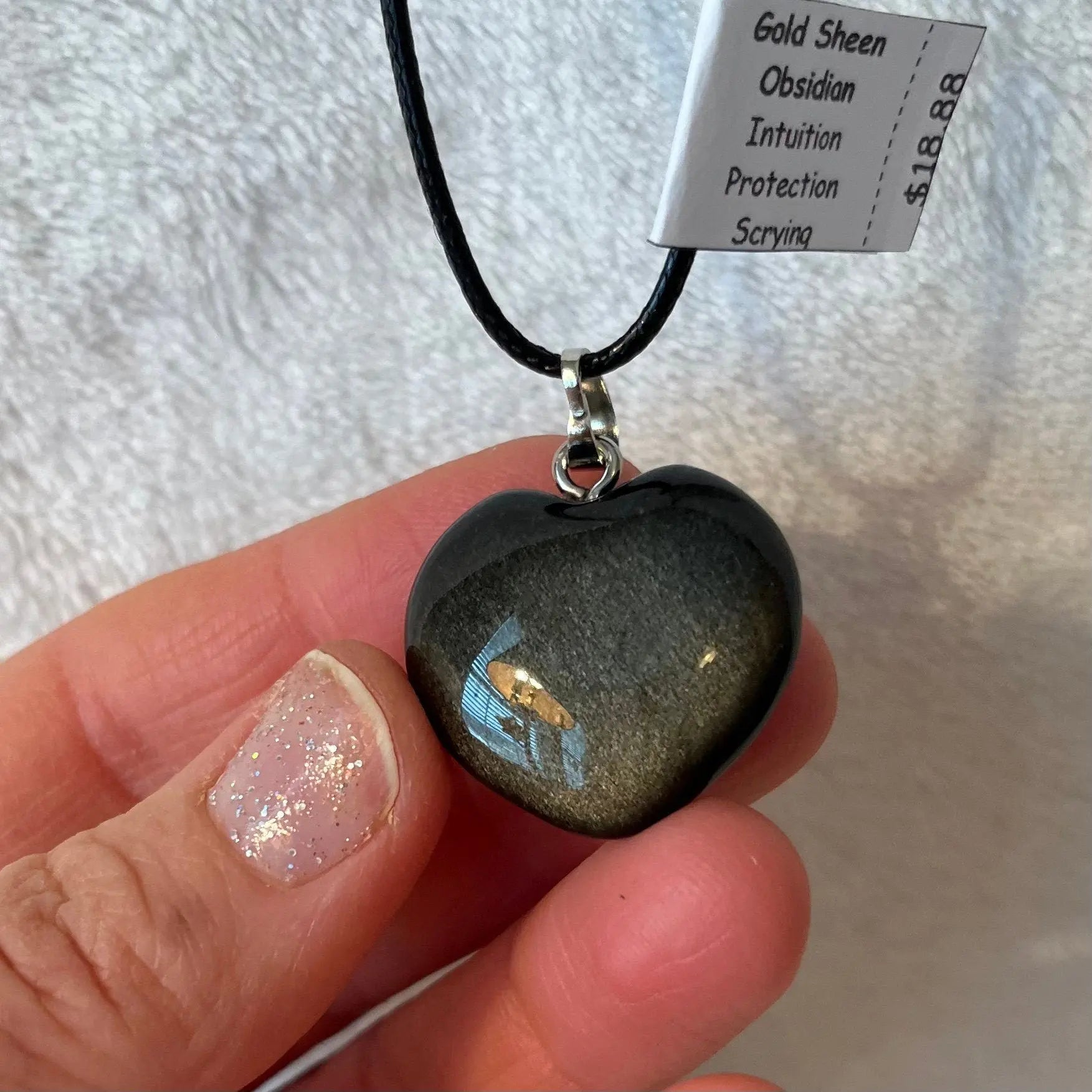 Gold Sheen Obsidian Heart Necklace NCK-2831 Shop Wholesale Crystals