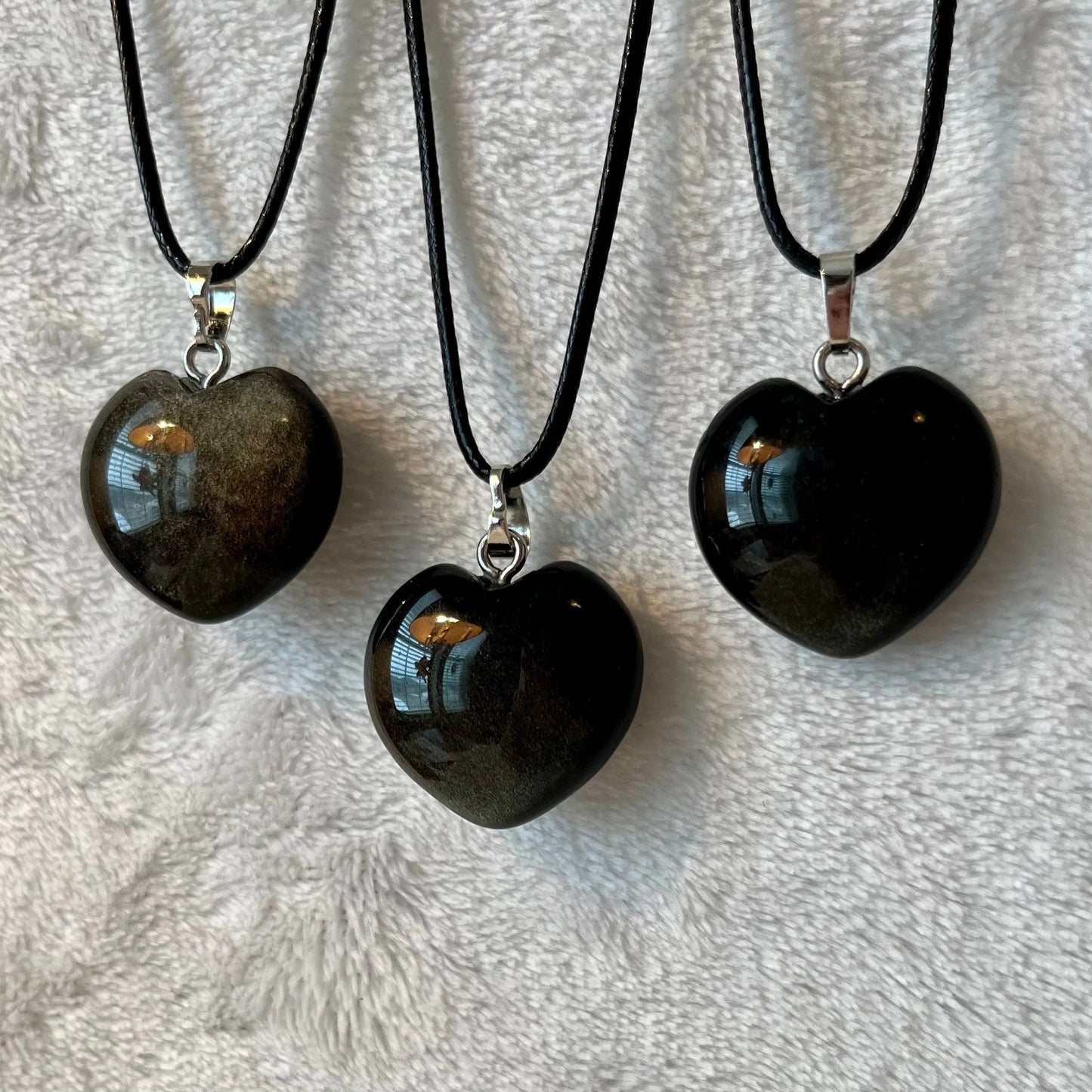 Gold Sheen Obsidian Heart Necklace NCK-2831 Shop Wholesale Crystals