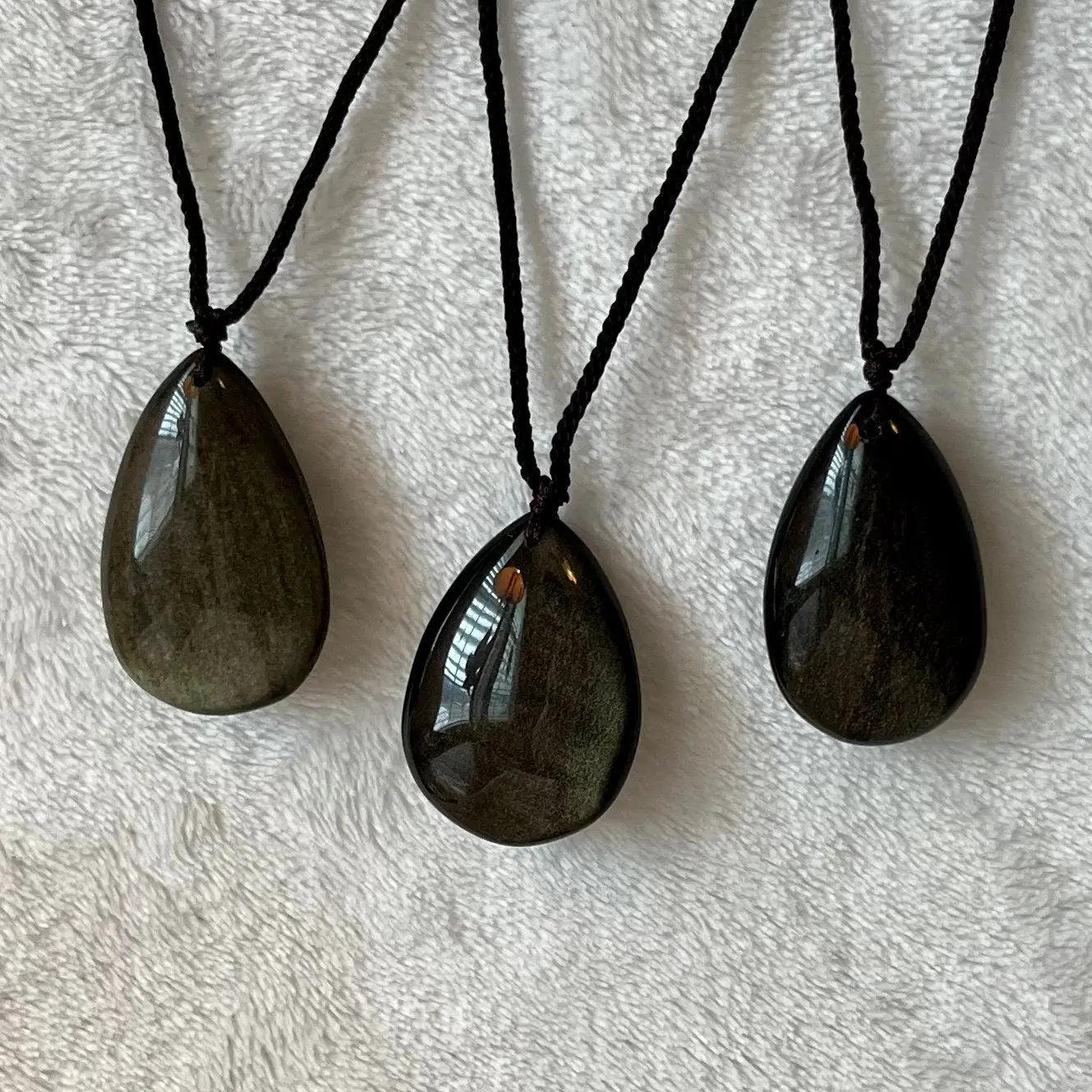 Gold Sheen Obsidian Teardrop Necklace NCK-2818 Shop Wholesale Crystals