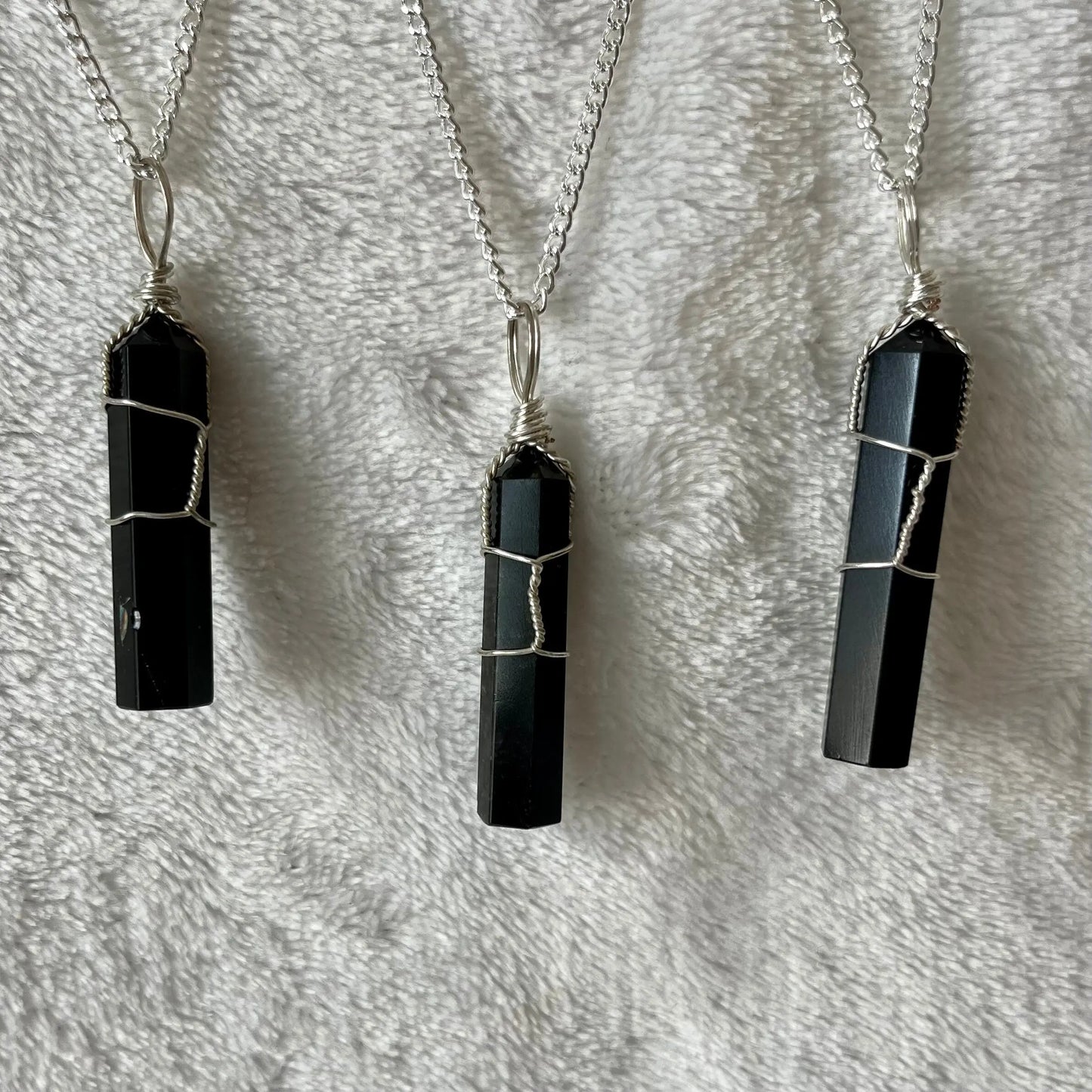 Black Obsidian Point Wire Wrapped Necklace NCK-2834 Shop Wholesale Crystals