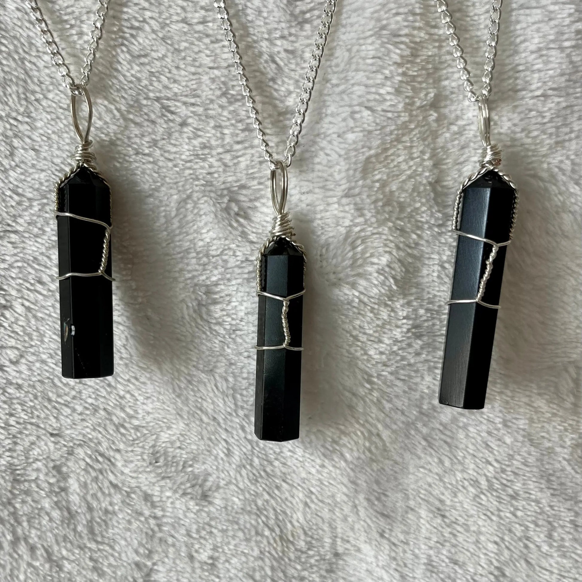 Black Obsidian Point Wire Wrapped Necklace NCK-2834 Shop Wholesale Crystals