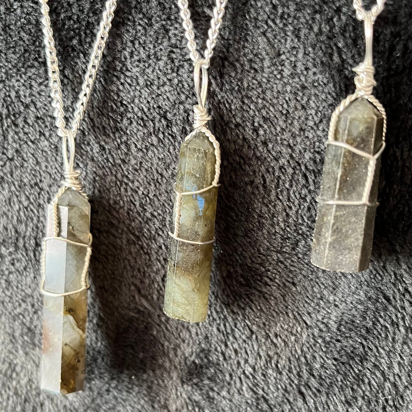 Labradorite  Point Wire Wrapped Necklace NCK-2842