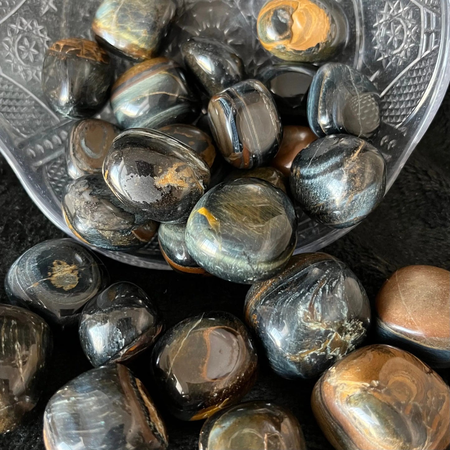 Blue Tiger Eye Tumbled Stone (Approx. 7/8” - 1 1/4”) BIN-1501 Shop Wholesale Crystals