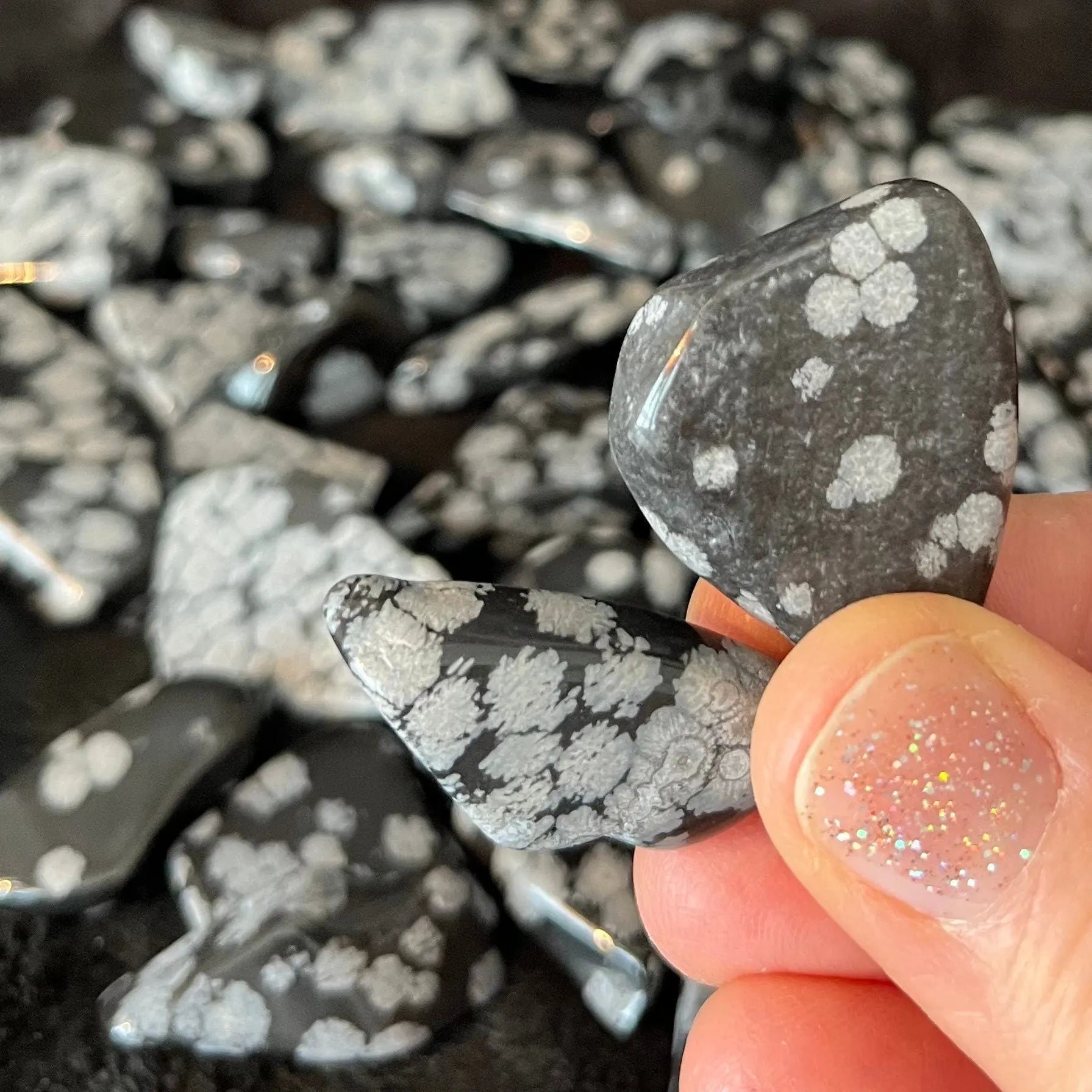 Snowflake Obsidian Tumbled Slice (Utah) (Approx. 3/4” - 1 1/4”) 0712 Shop Wholesale Crystals