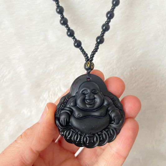 Buddha Obsidian Beaded Necklace NCK-2887