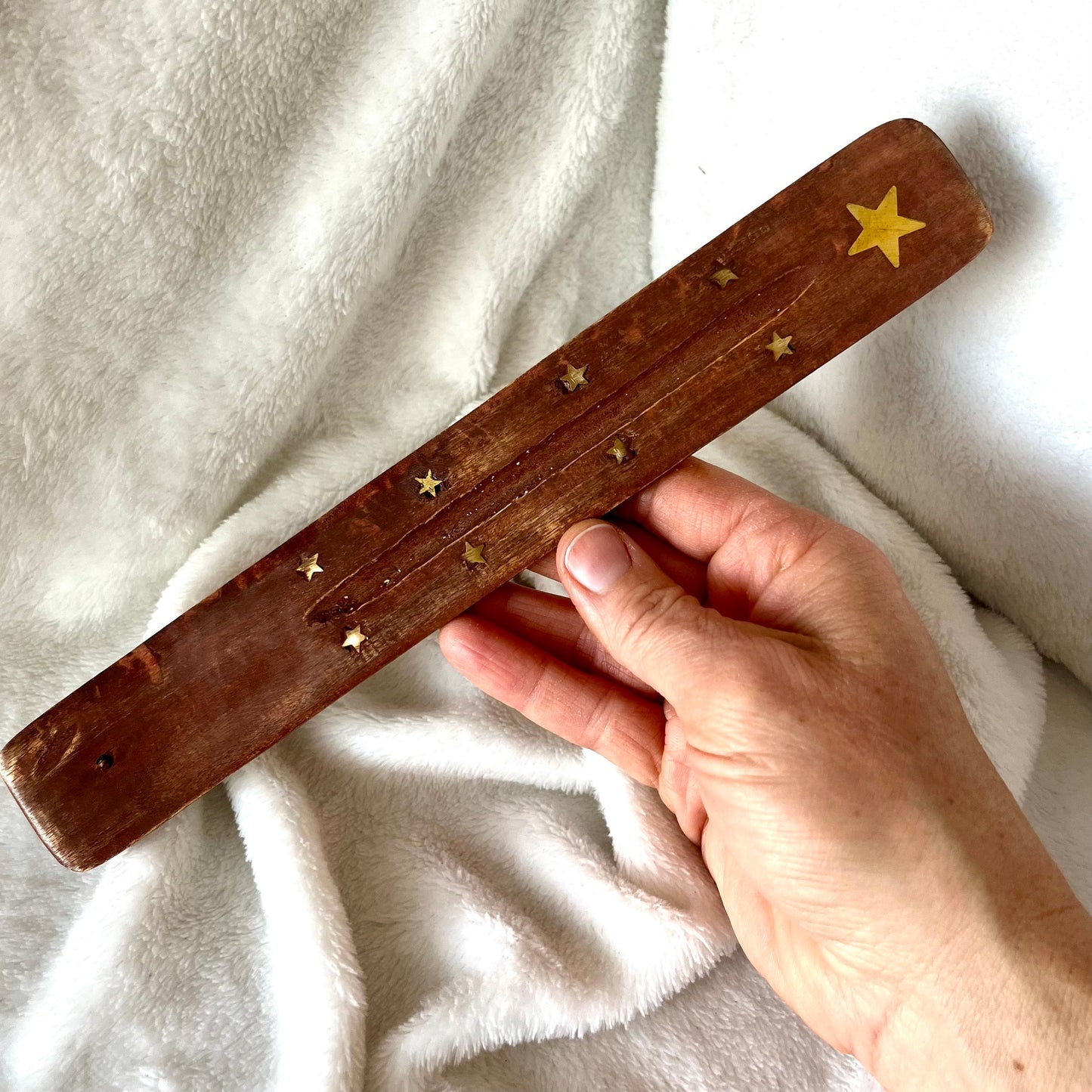 Wooden Incense Tray, Gold Star 1644