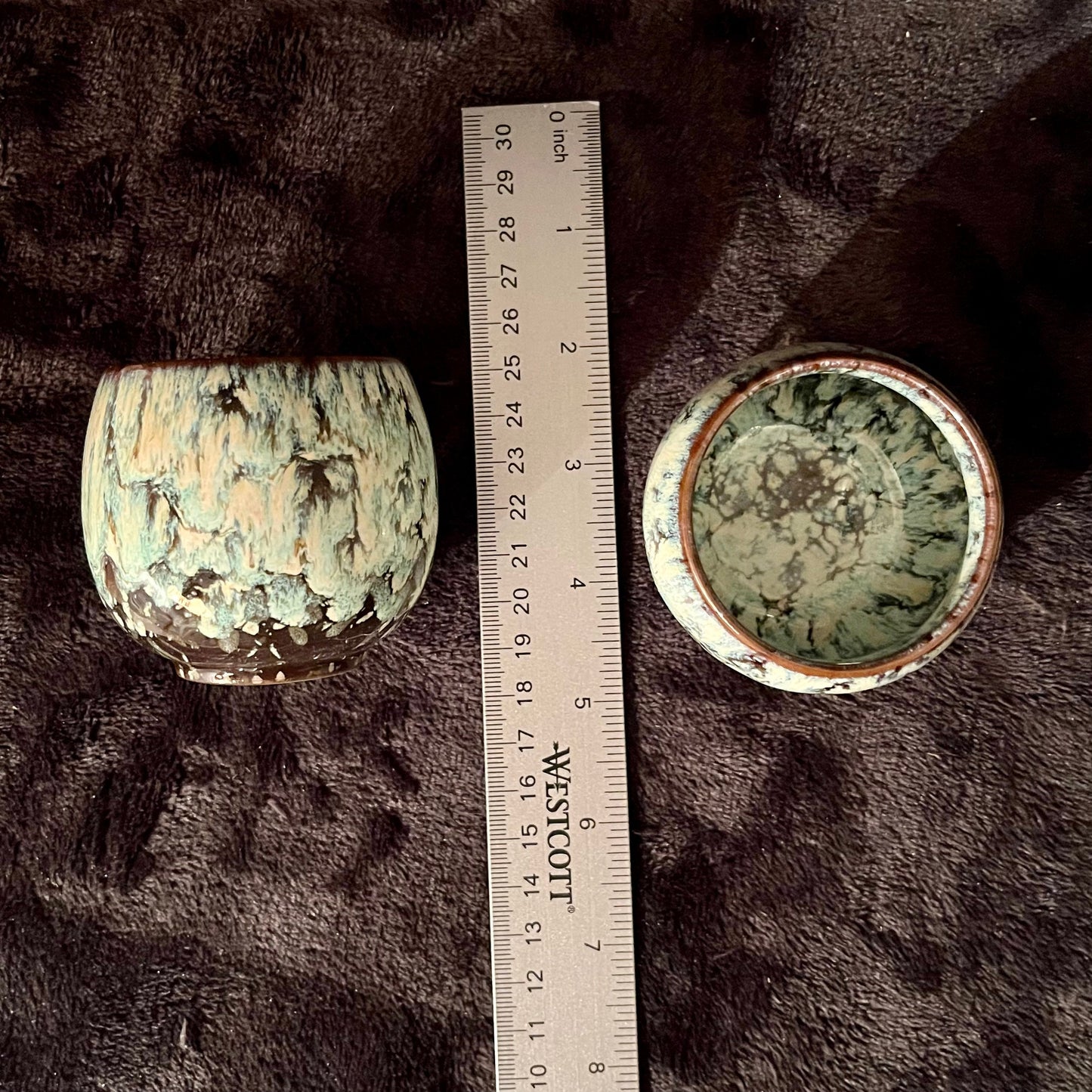 Ceramic Cup, Blue  and White (Approx. 2 1/2”W X 2 1/4” T) CUP-4