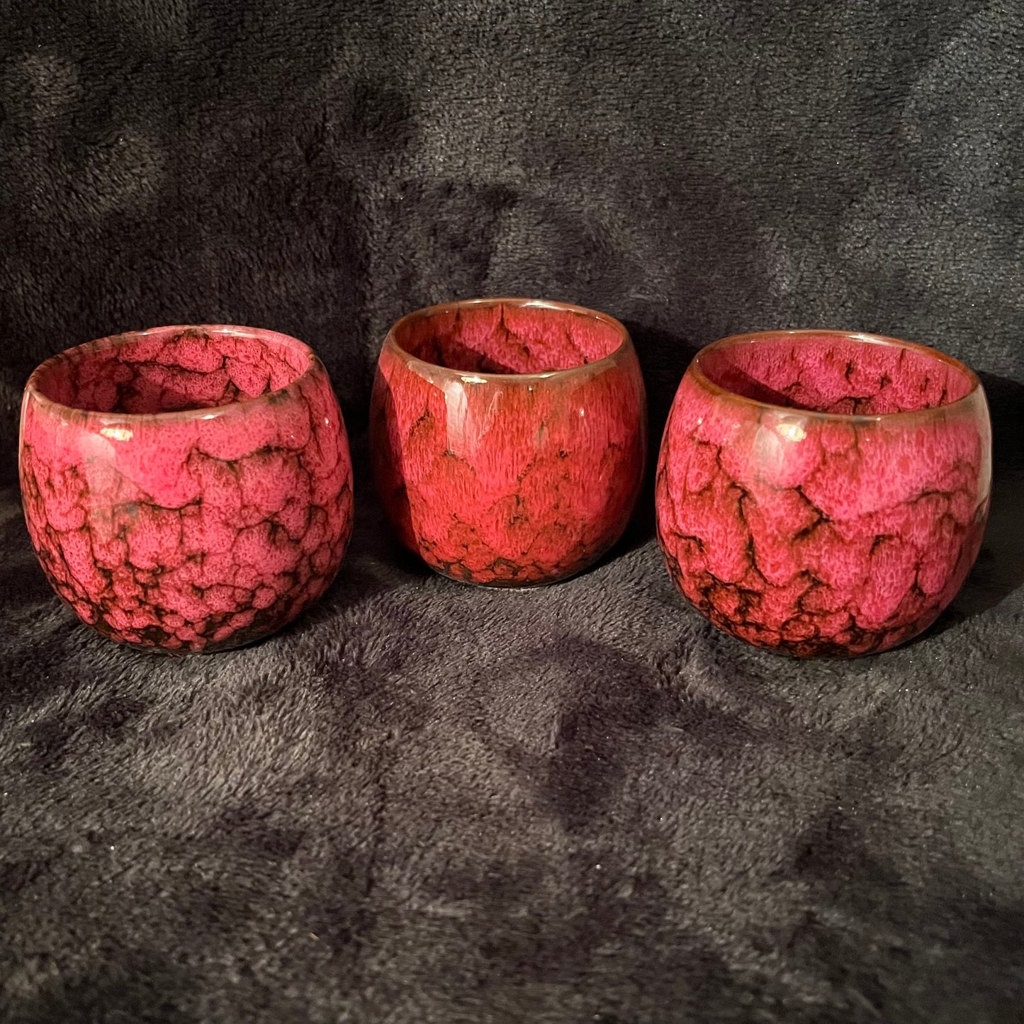 Ceramic Cup, Red and Brown (Approx. 2 1/2”W X 2 1/4” T) CUP-2