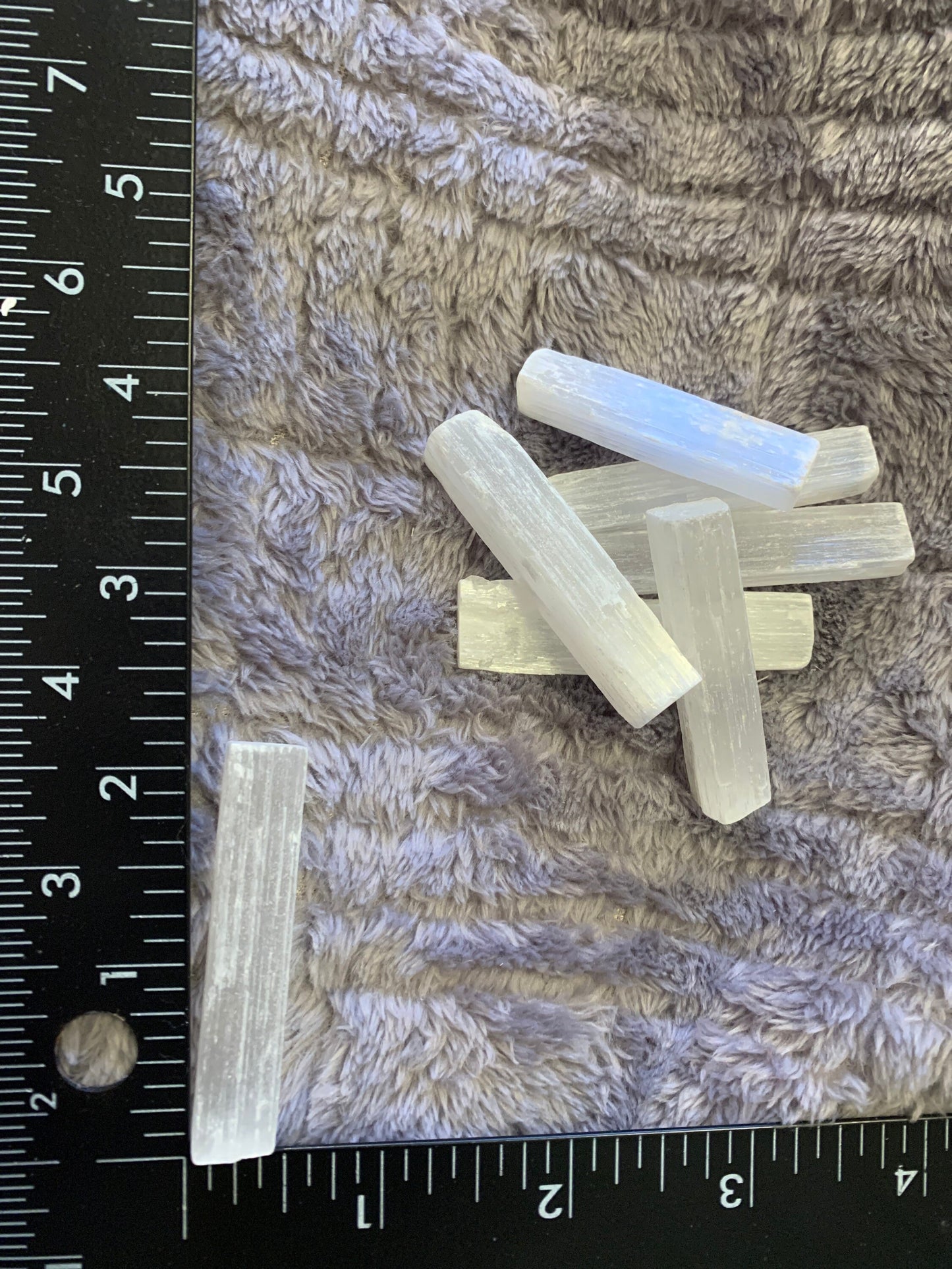 Selenite Stick (Approx 2” - 2 1/4") for Crown Chakra, Small Stick Wands, Supply for Crystal Grid, Stone of the Moon Goddess G-0004