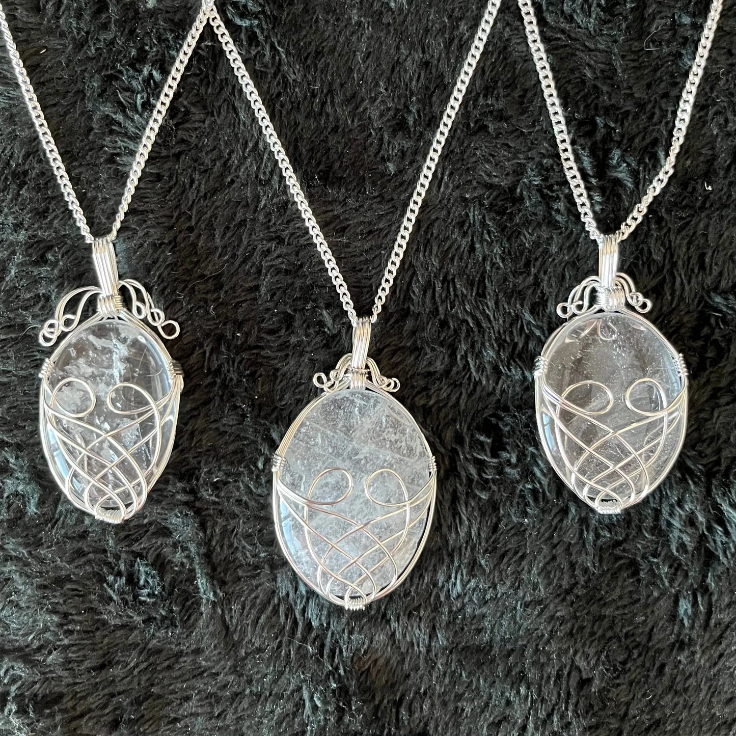 Clear Quartz Fancy Wire Wrapped Necklace NCK-2888 Shop Wholesale Crystals
