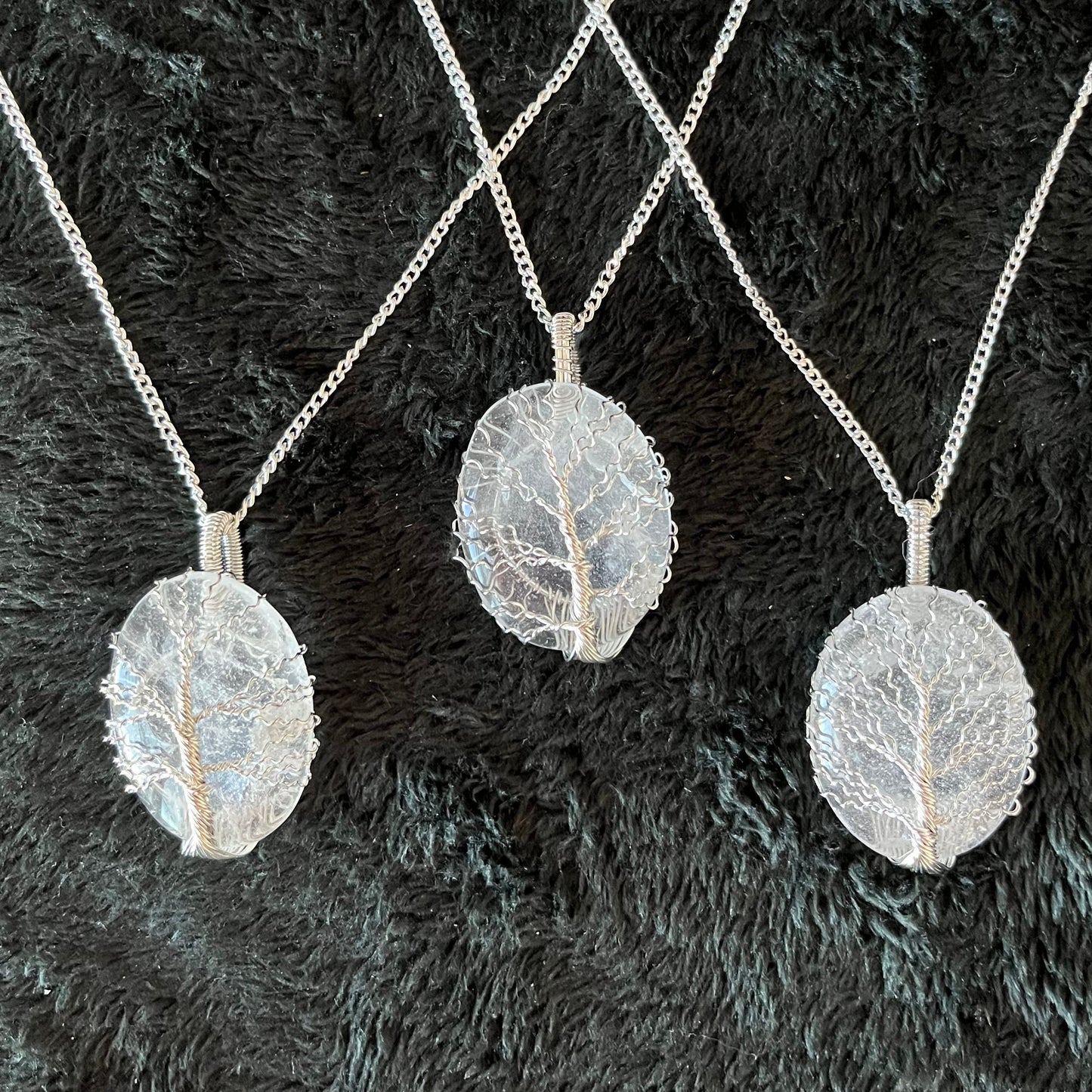 Clear Quartz Tree Of Life Wire Wrapped Necklace NCK-2890