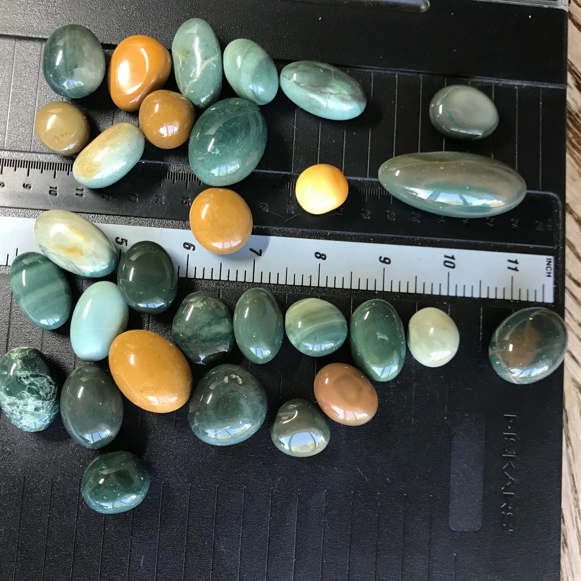 Polished Alxa Agate, Mongolian Gobi, Tumbled Stone (Approx. 1 1/4" - 1 3/4" long) for Wire Wrapping or Crystal Grid Supply BIN-1518 Shop Wholesale Crystals