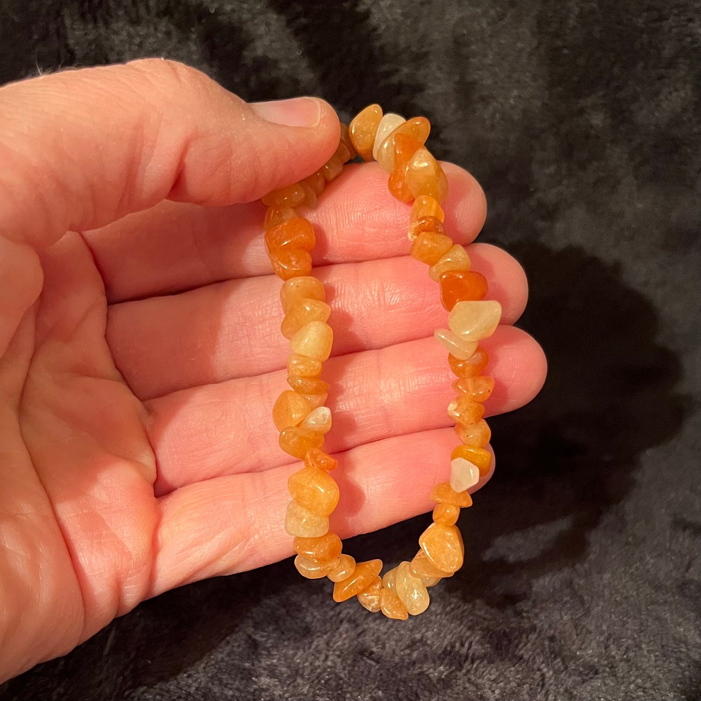 Orange Aventurine Chip Bracelet BRC-0041