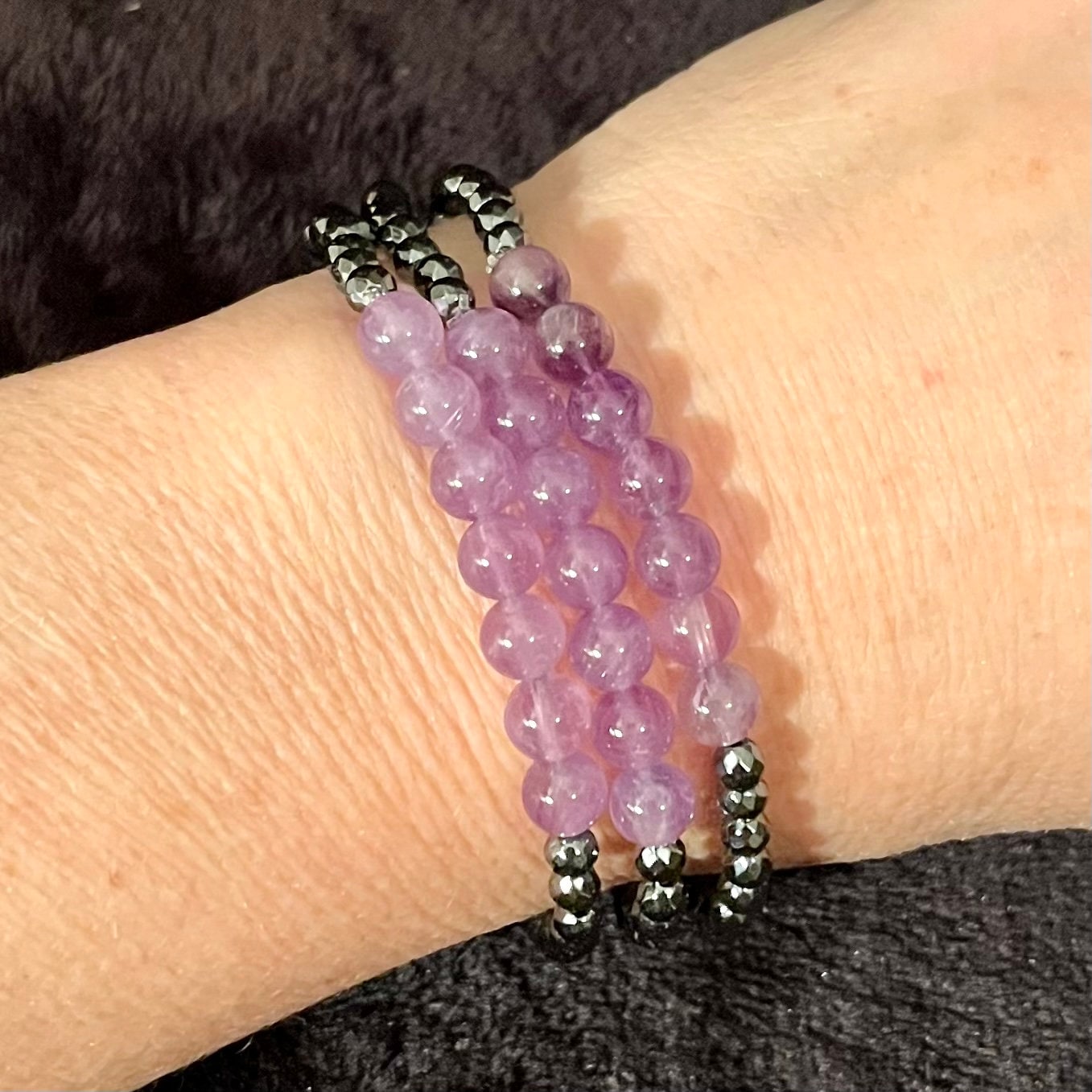 Amethyst and Hematite Bracelet BRC-0038