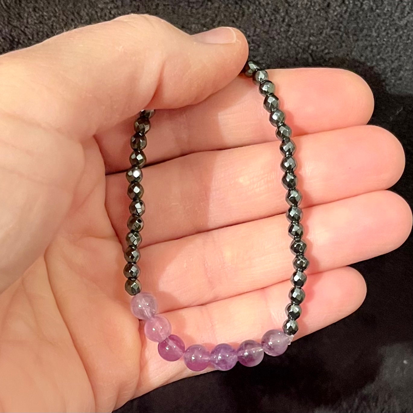 Amethyst and Hematite Bracelet BRC-0038