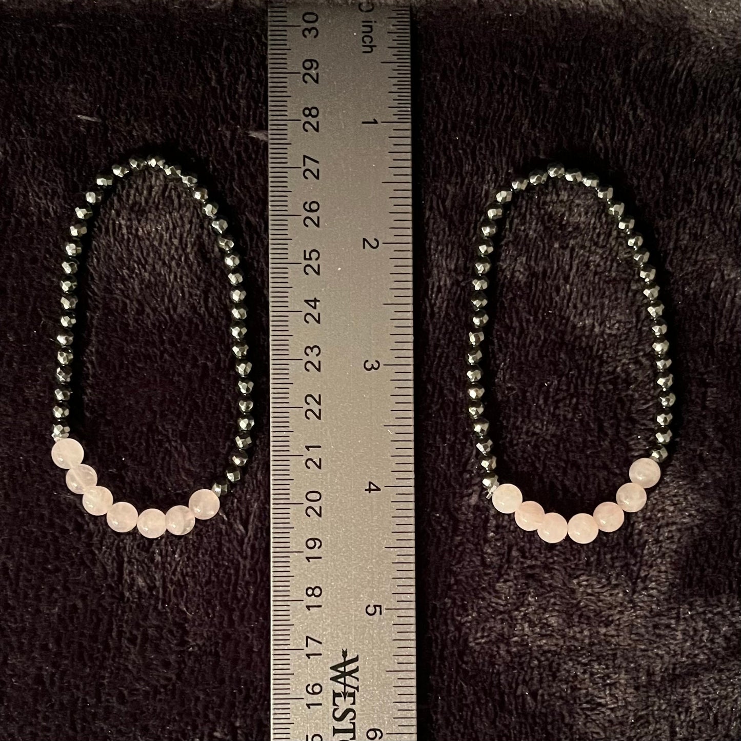 Rose Quartz and Hematite Bracelet BRC-0039