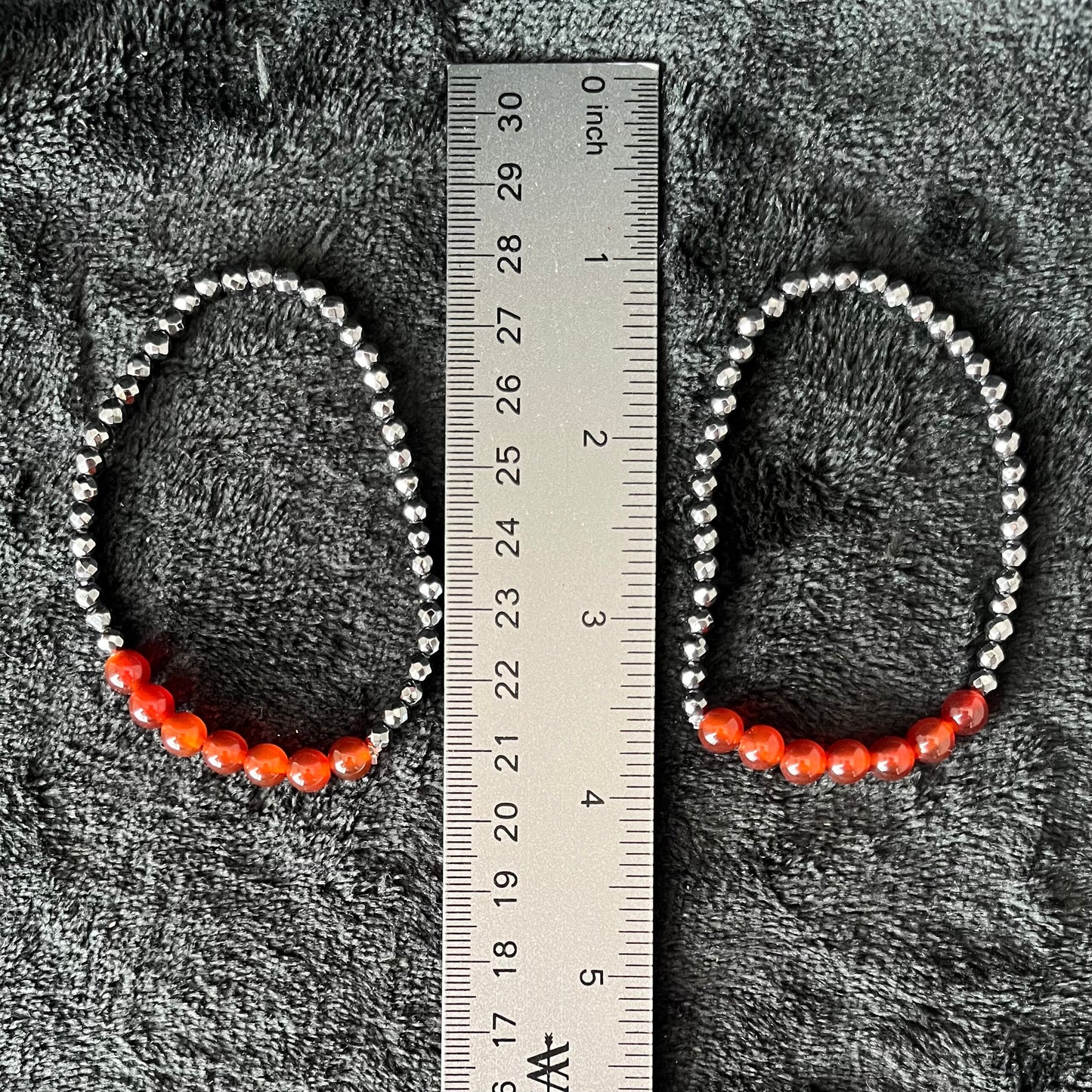 Carnelian Agate and Hematite Bracelet BRC-0034