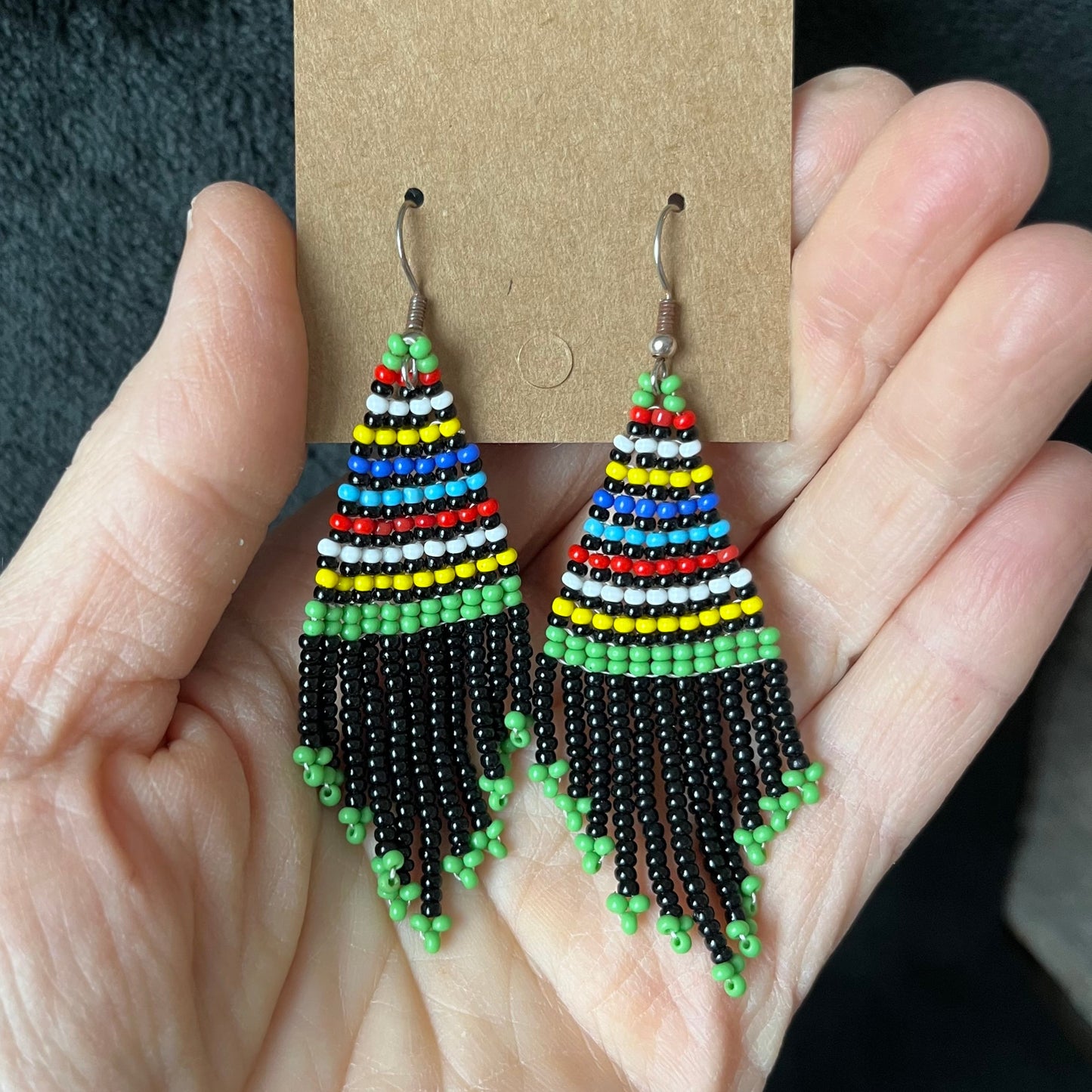 African Maasai Beaded Earrings EAR-0028