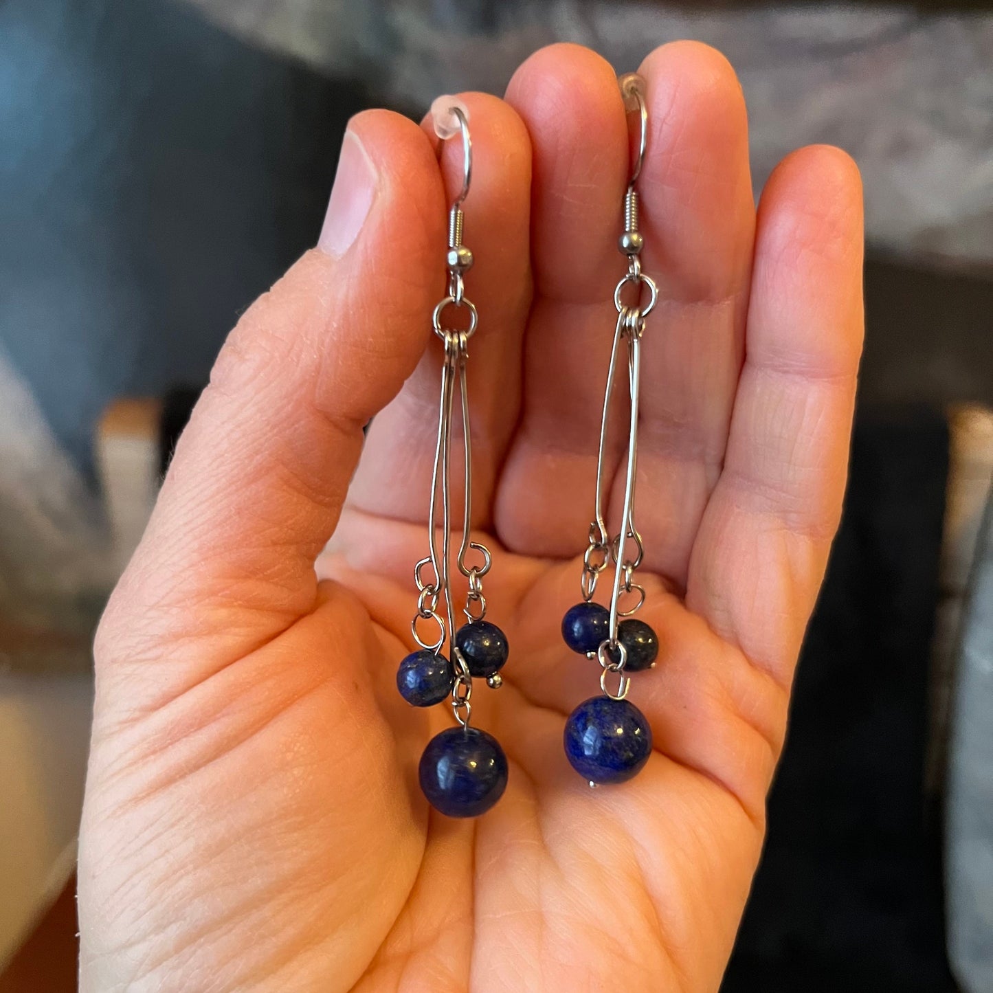 Lapis Lazuli Dangle Earrings EAR-0015