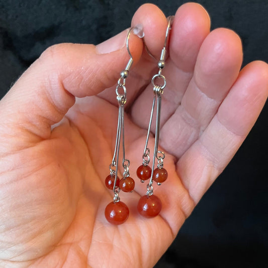 Carnelian Agate Dangle Earrings EAR-0013