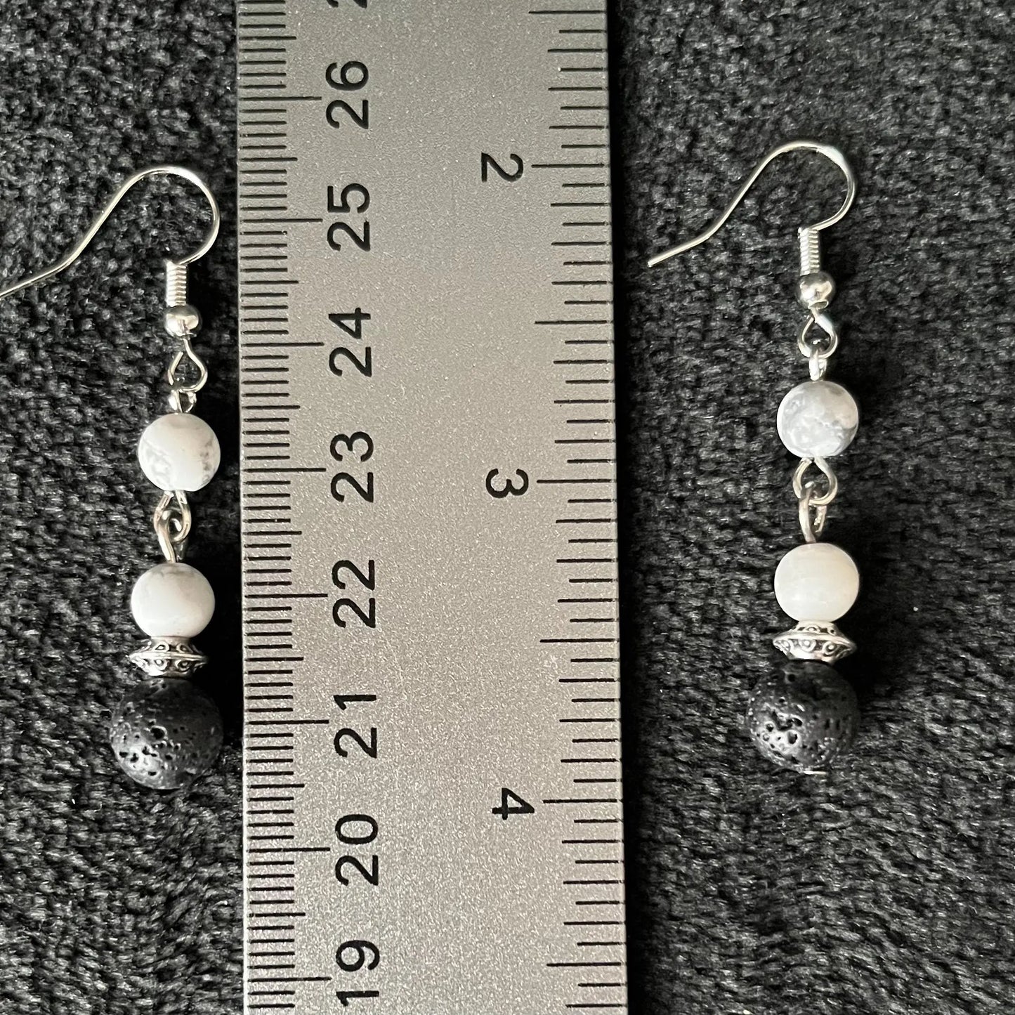 Howlite Lava Dangle Earrings EAR-0006 Shop Wholesale Crystals