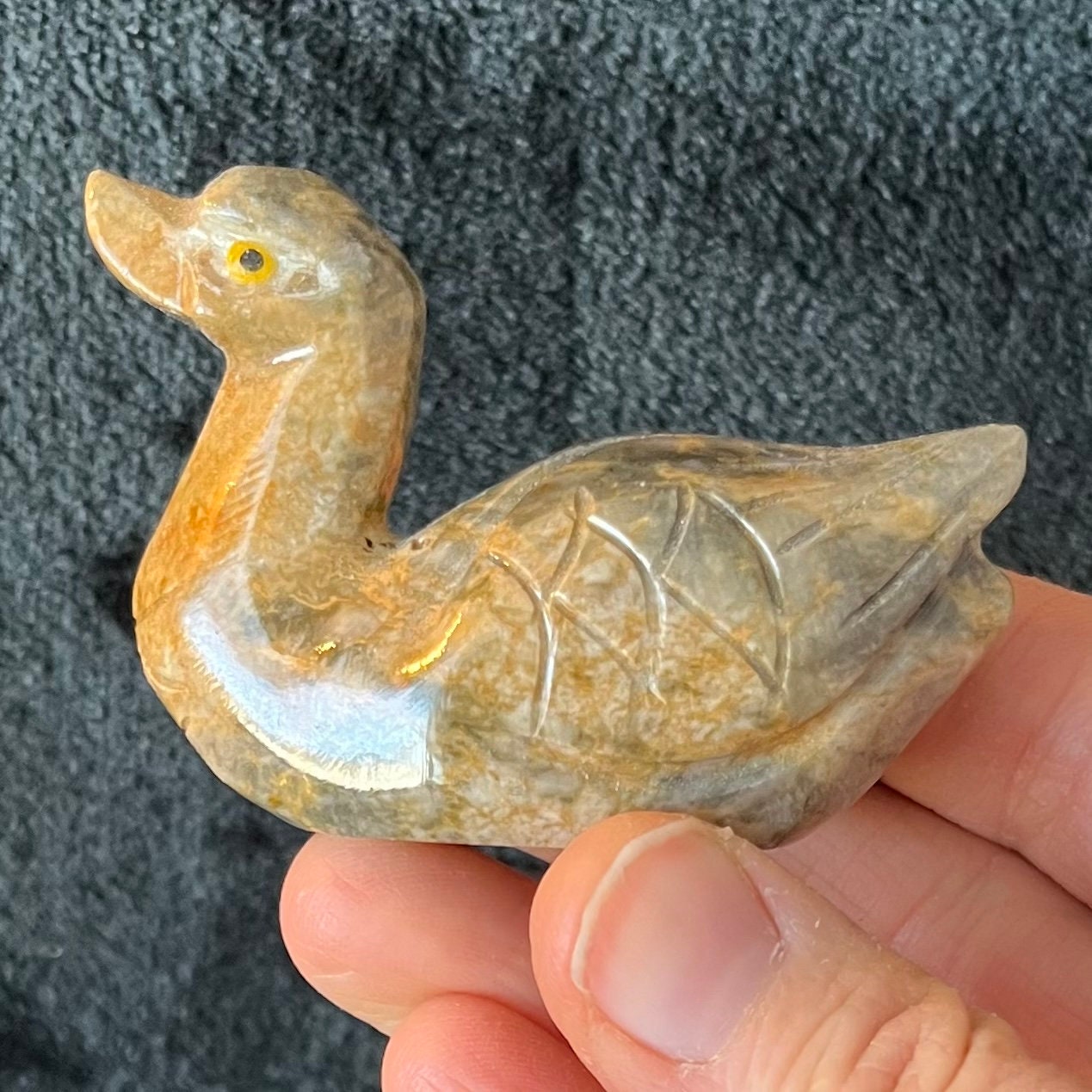 Duck Carved Soapstone Figurine (Approx. 2 1/2”) 0837