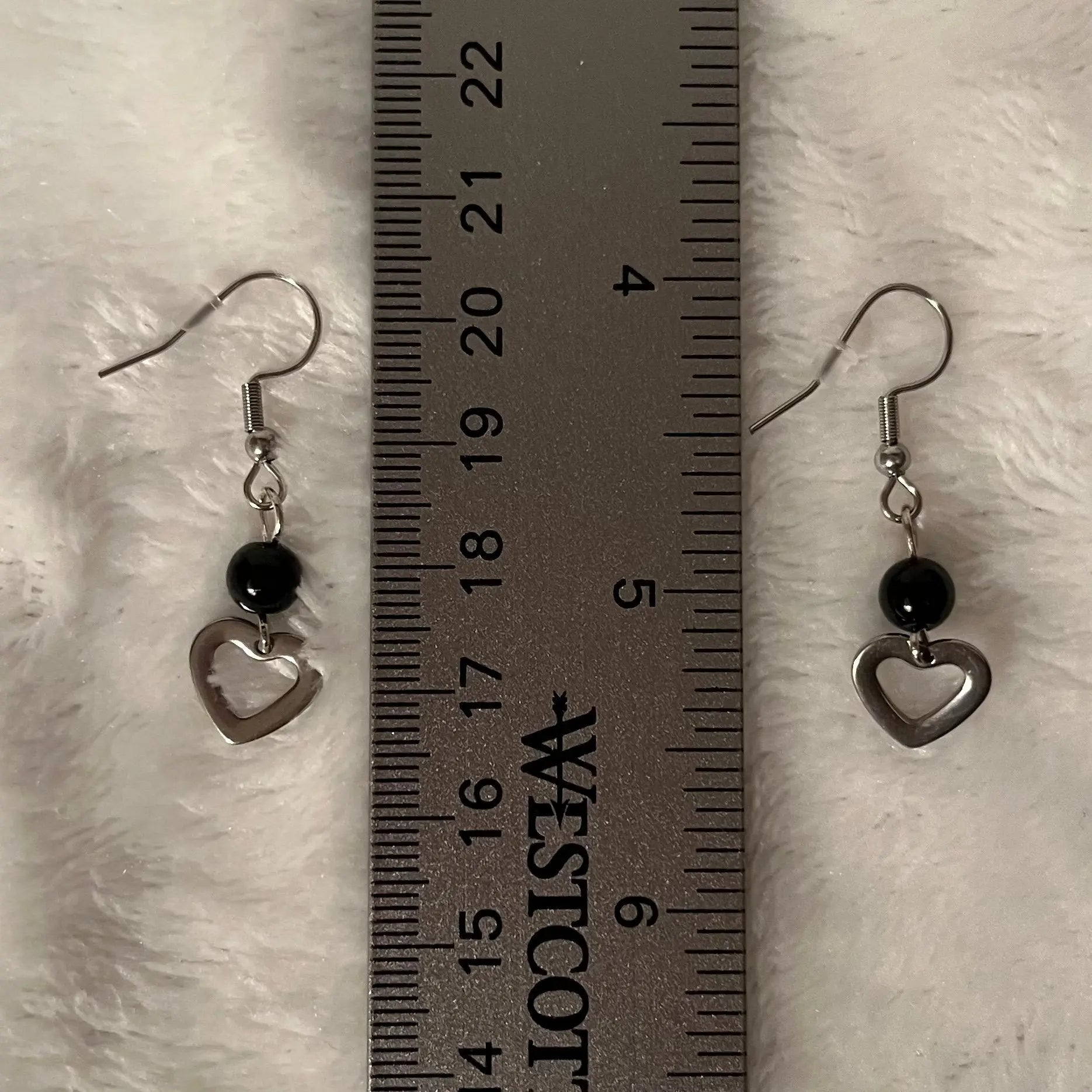 Black Obsidian Heart Dangle Earrings EAR-0061 Shop Wholesale Crystals