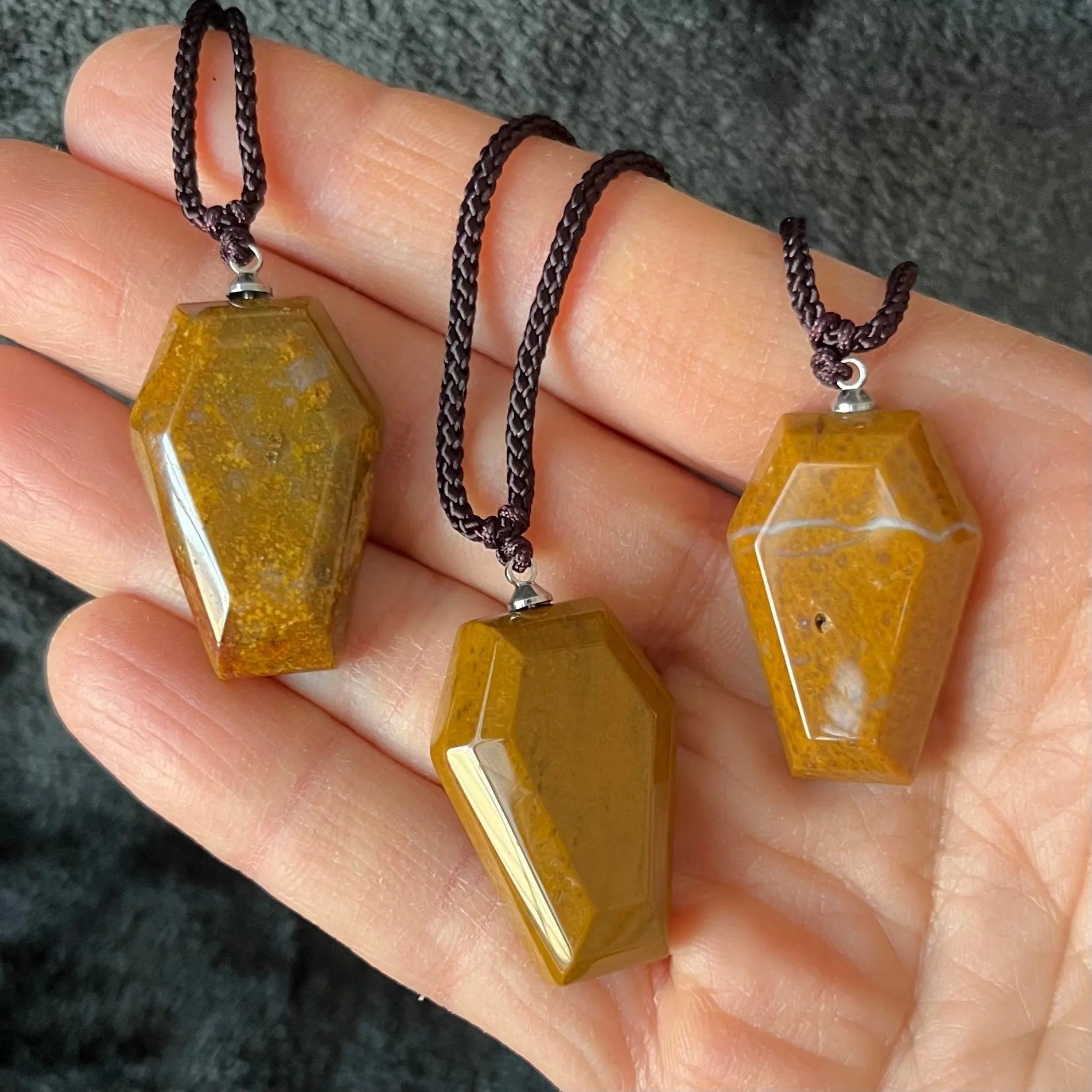 Golden Yellow Jasper Coffin Necklace NCK-2882 Shop Wholesale Crystals