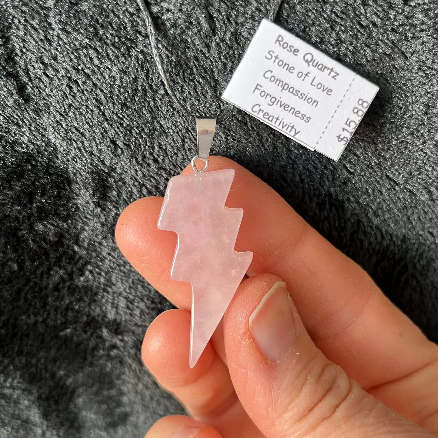 Rose Quartz Lightning Bolt NCK-2891 Shop Wholesale Crystals