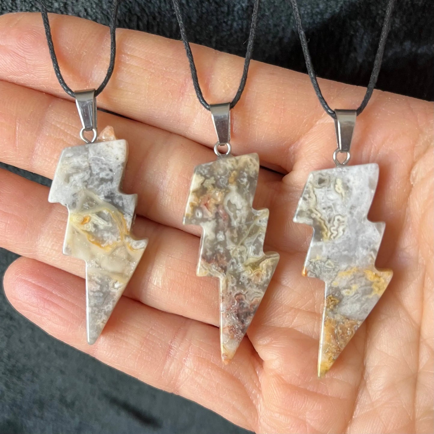 Crazy Lace Agate Lightning Bolt NCK-2892 Shop Wholesale Crystals