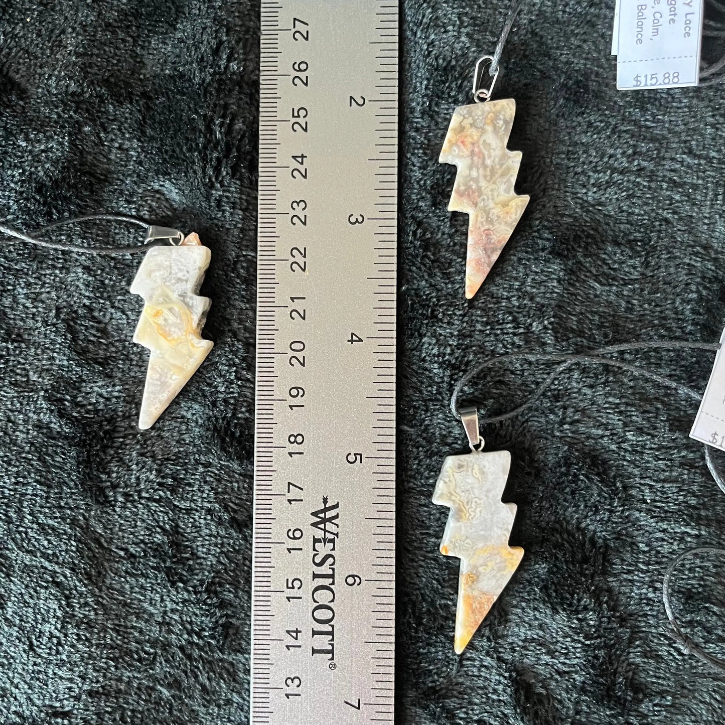 Crazy Lace Agate Lightning Bolt NCK-2892 Shop Wholesale Crystals