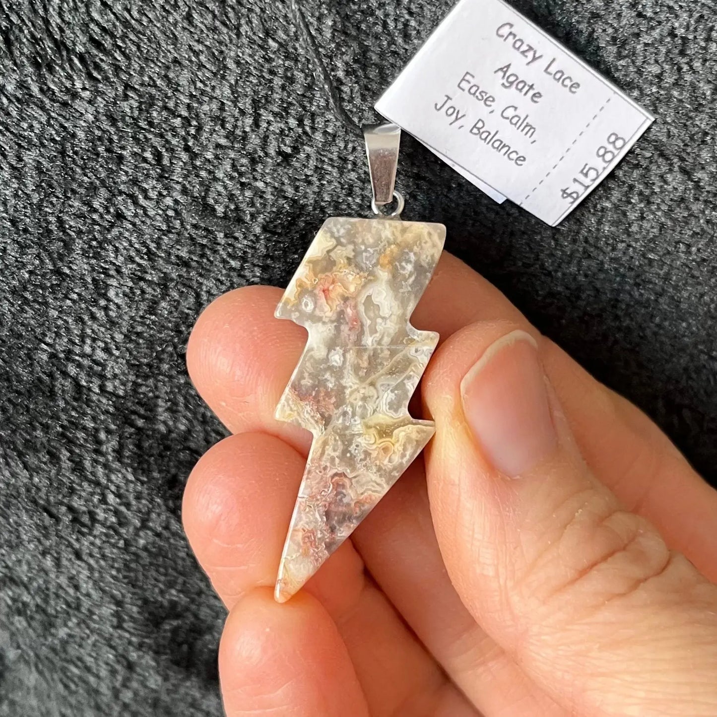 Crazy Lace Agate Lightning Bolt NCK-2892 Shop Wholesale Crystals