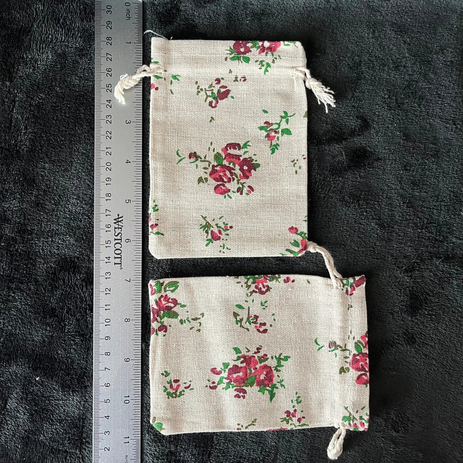 Rose Burlap Drawstring Bag (Approx. (4” X 6") BAG-0185 Shop Wholesale Crystals
