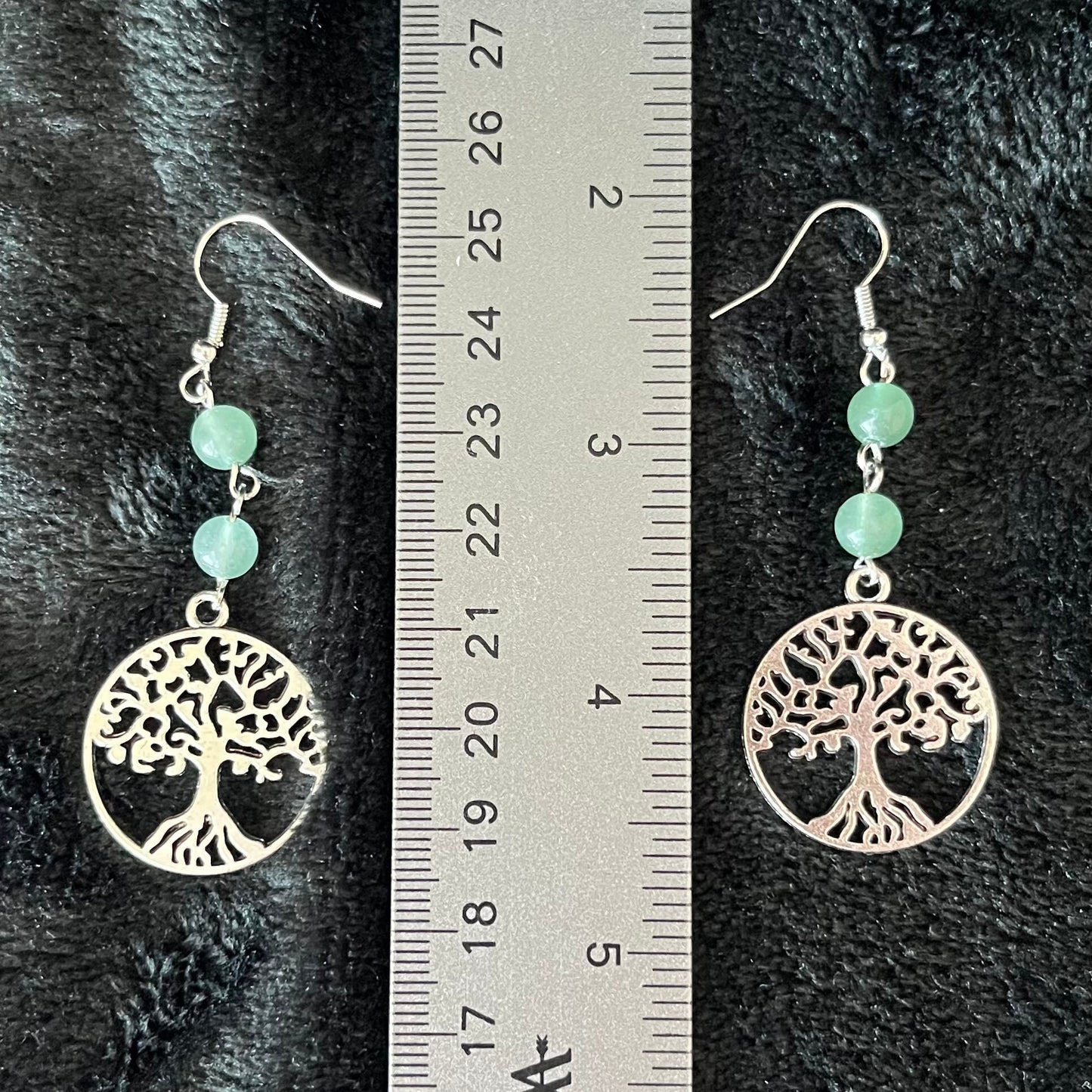 Green Aventurine Tree Of Life Earrings EAR-0072