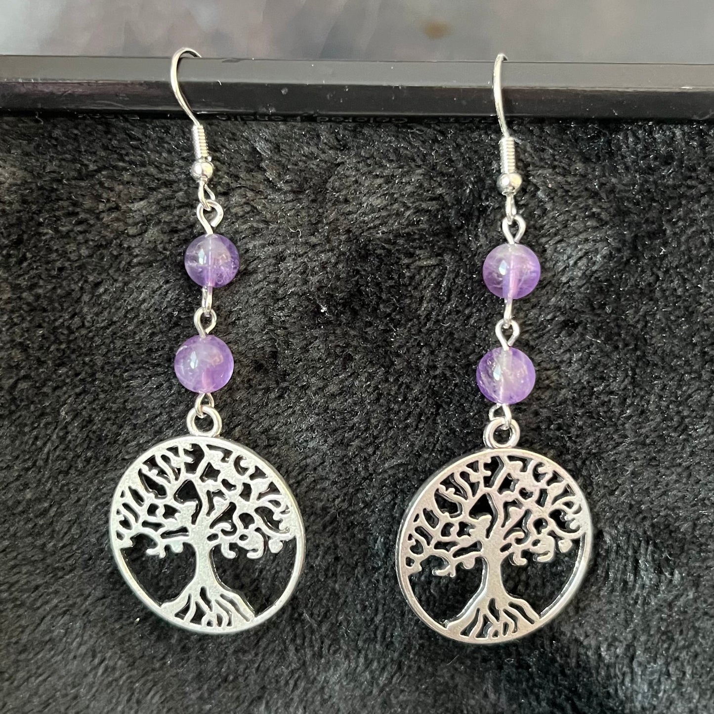 Amethyst Tree Of Life Earrings EAR-0069