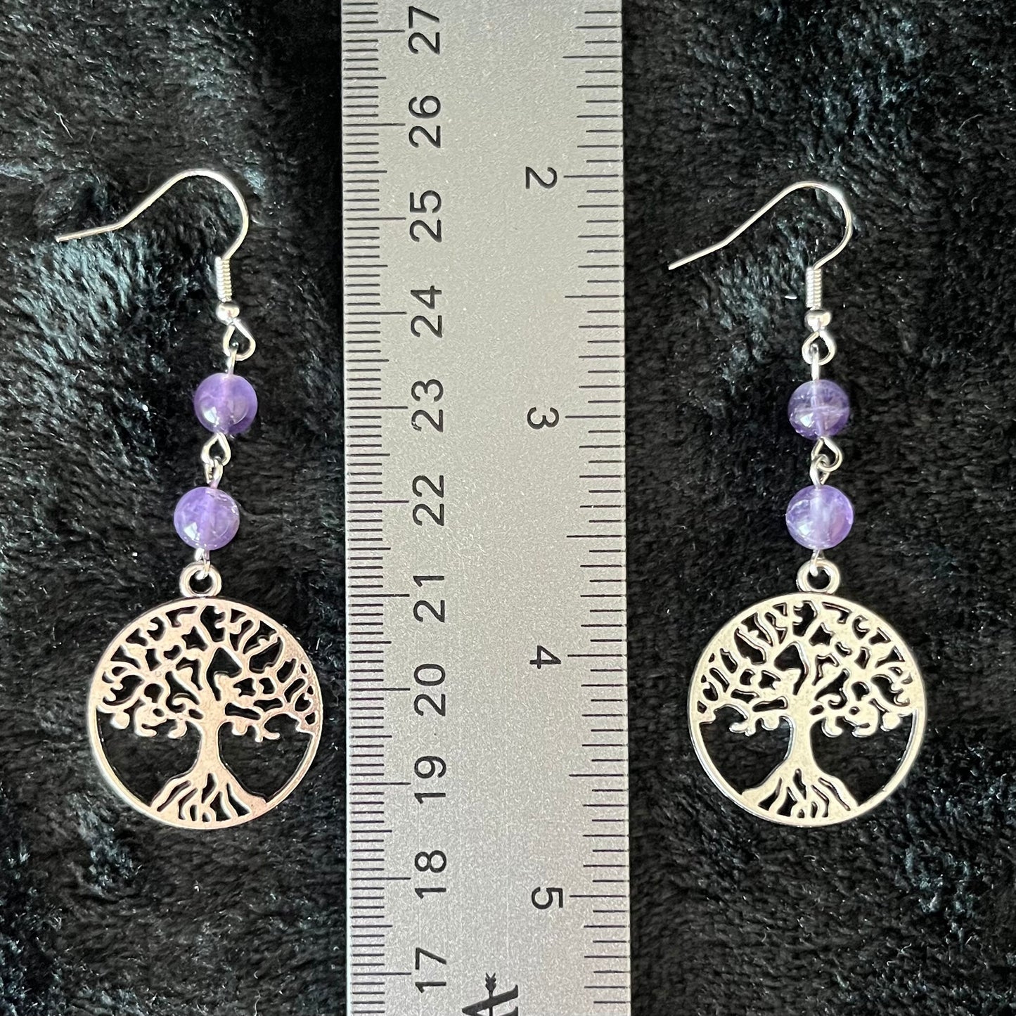 Amethyst Tree Of Life Earrings EAR-0069