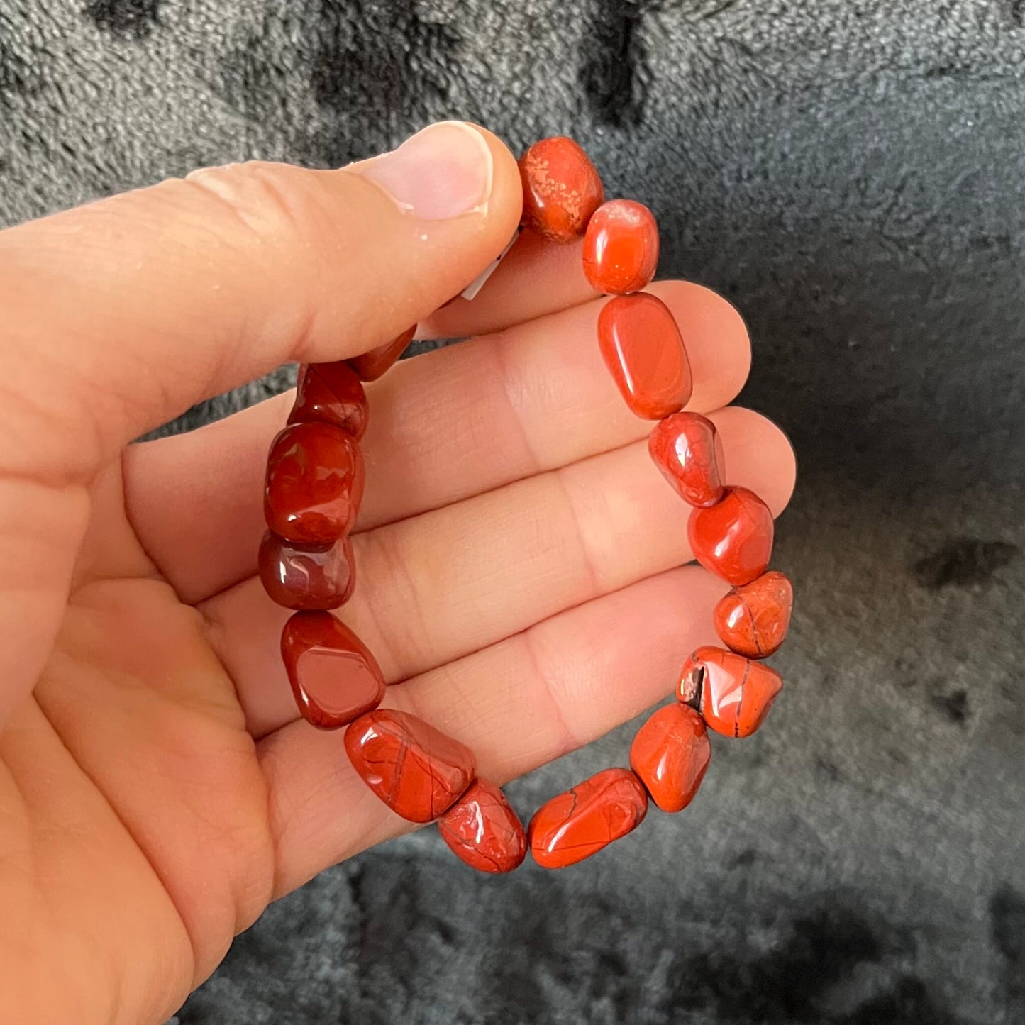 Red Jasper Chunky Pebble Bracelet BRC-0097