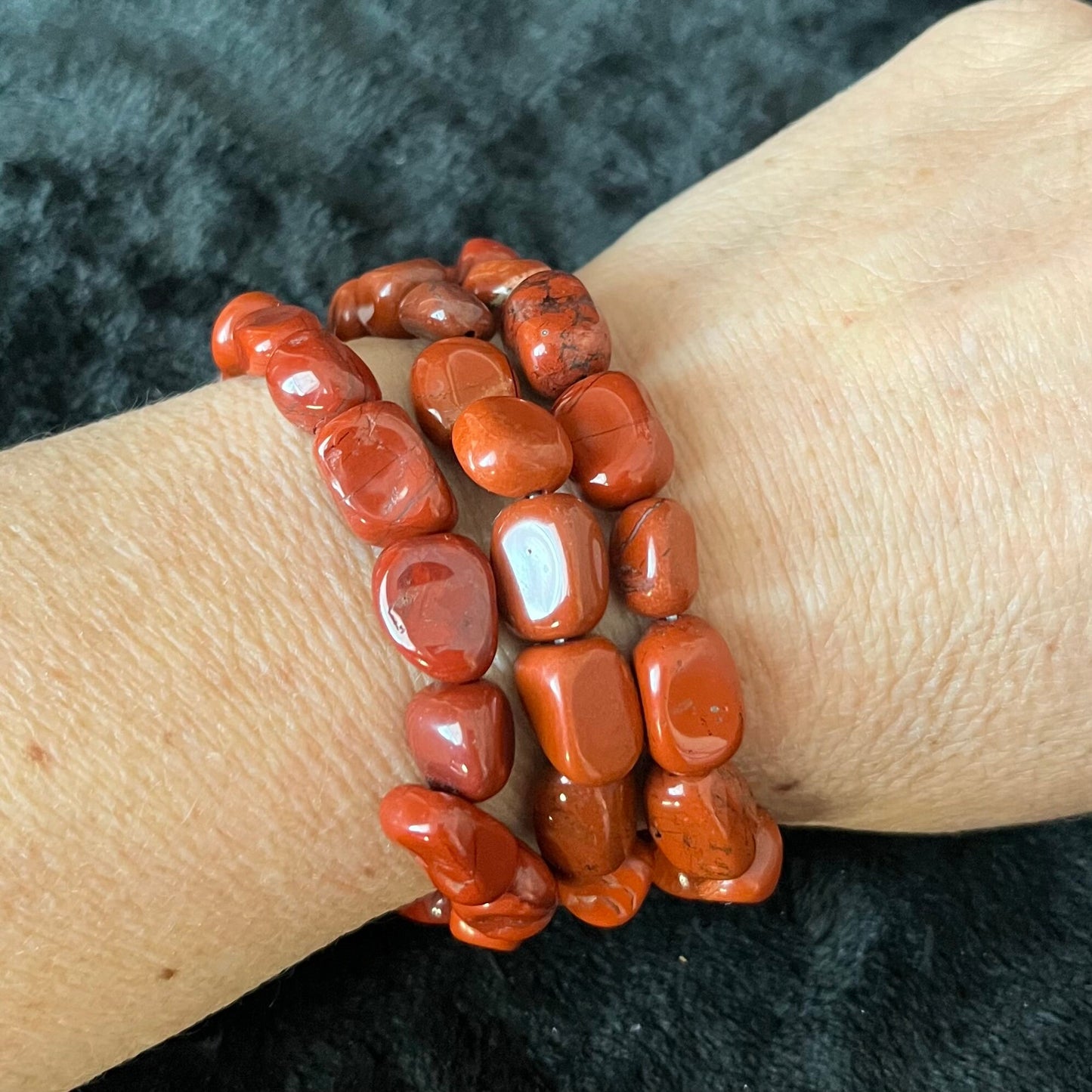 Red Jasper Chunky Pebble Bracelet BRC-0097