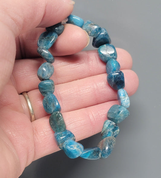 Apatite Chunky Pebble Bracelet BRC-0179