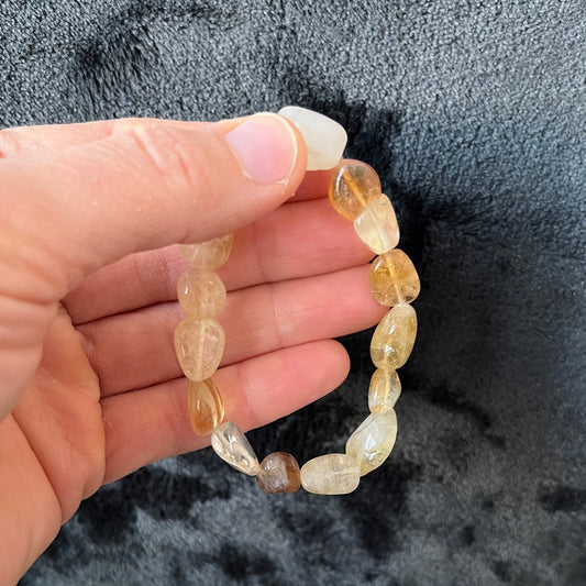 Citrine Chunky Pebble Bracelet BRC-0005