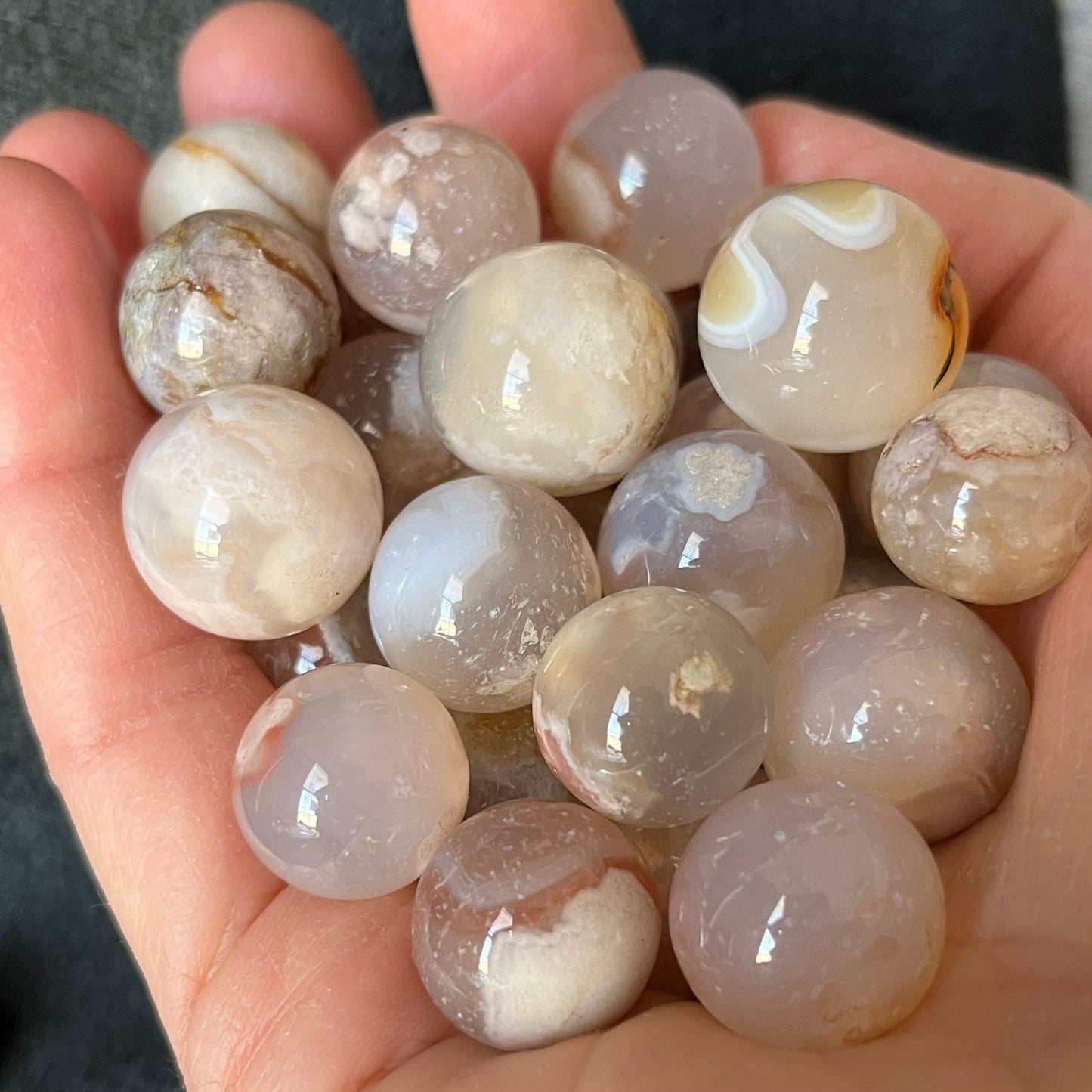 Flower Agate (Sakura Agate)  Sphere (Approx. 1/2” - 5/8”) 1450