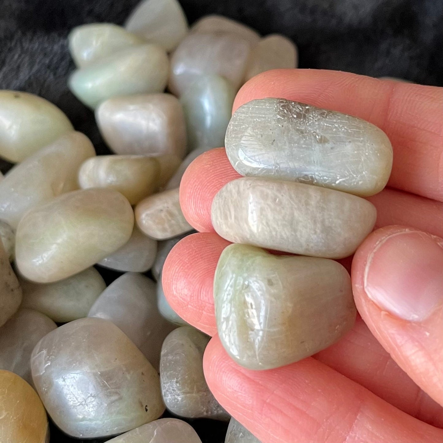 Grey Moonstone Tumbled Stone (Approx. 5/8” - 1”) 1521